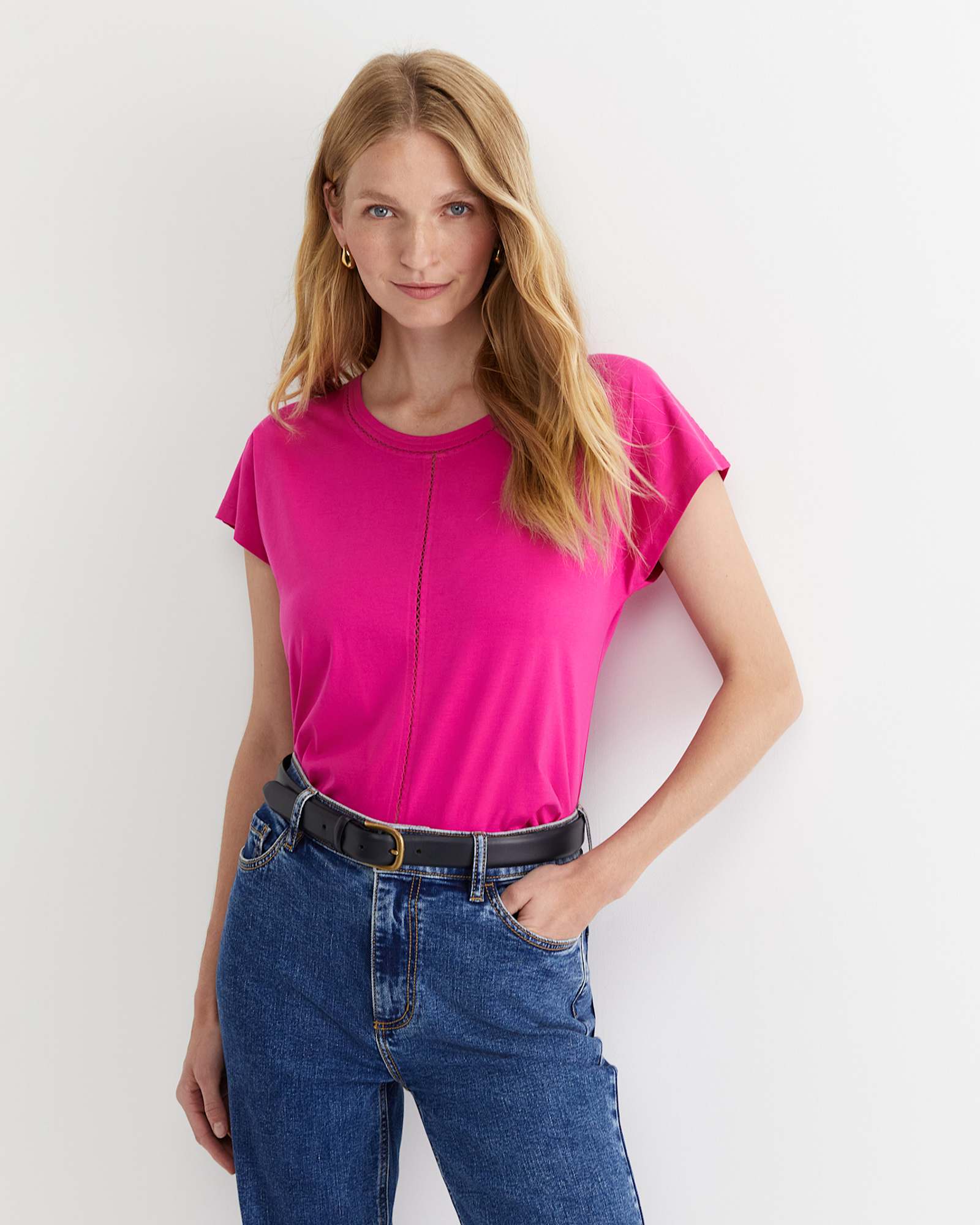 Miranda Stitch Tee in BERRY