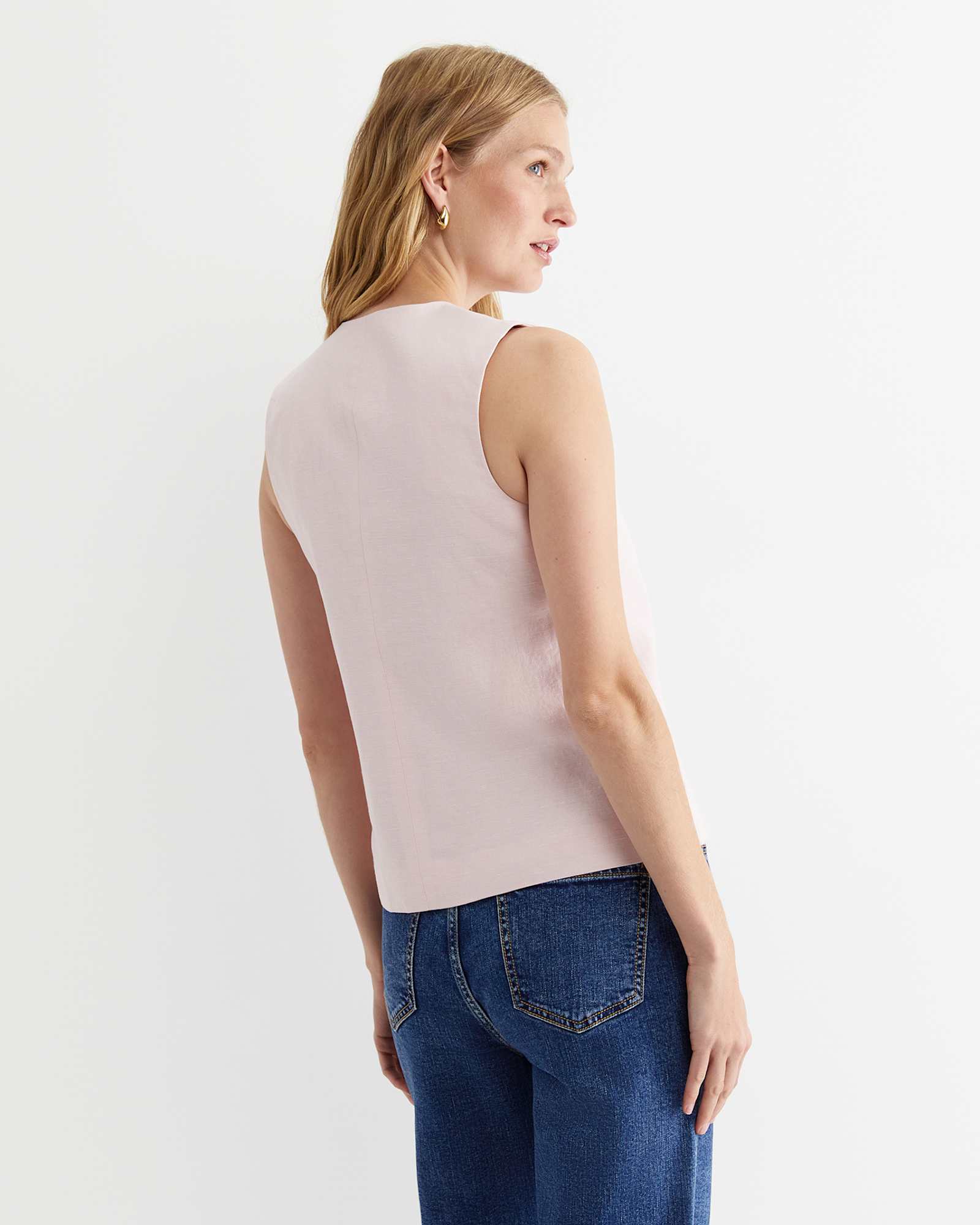 Cara Linen Vest in PINK