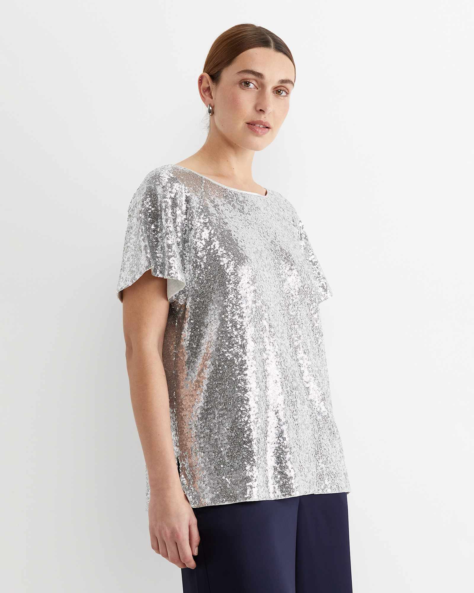 Sequin Top in SILVER