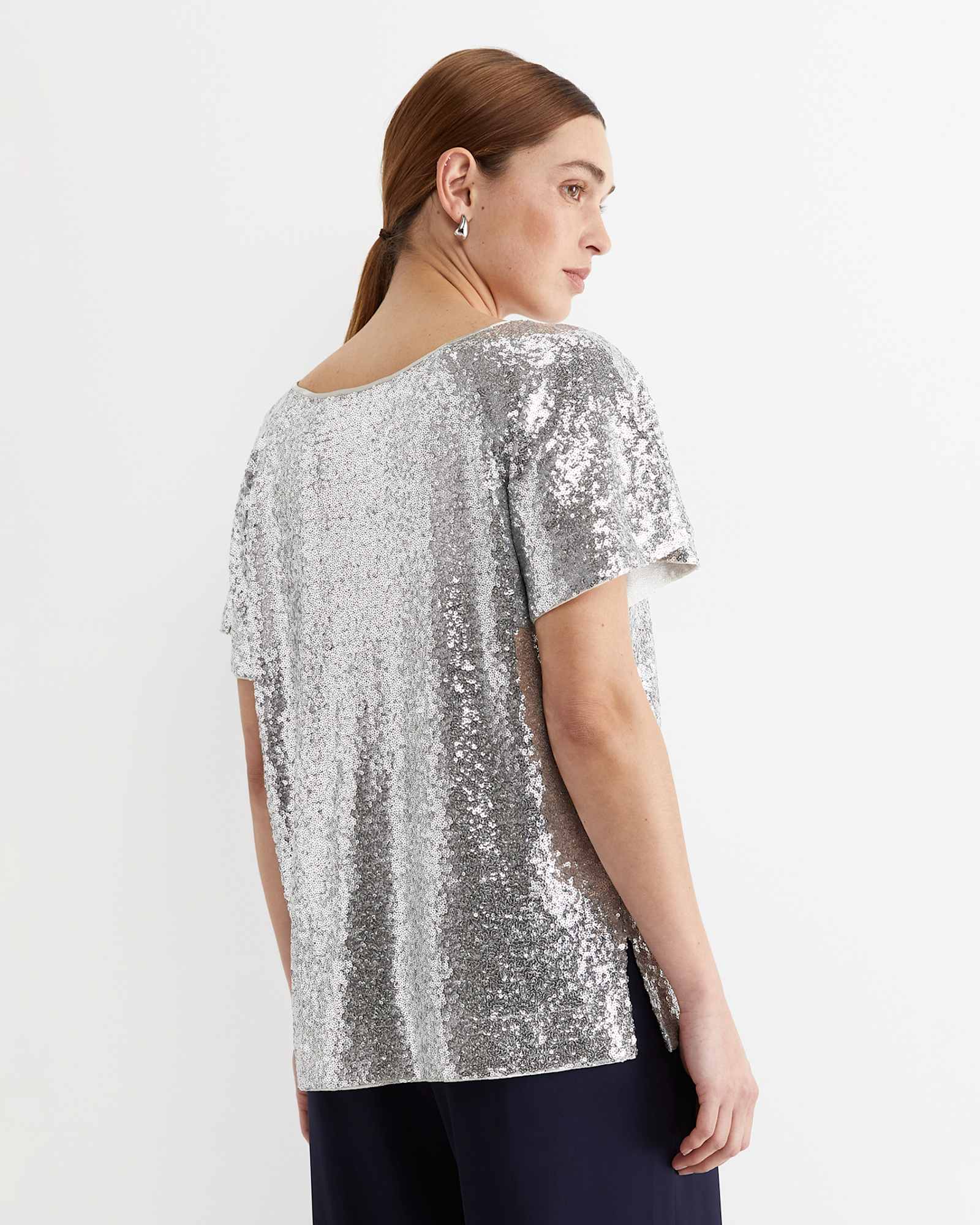 Sequin Top in SILVER