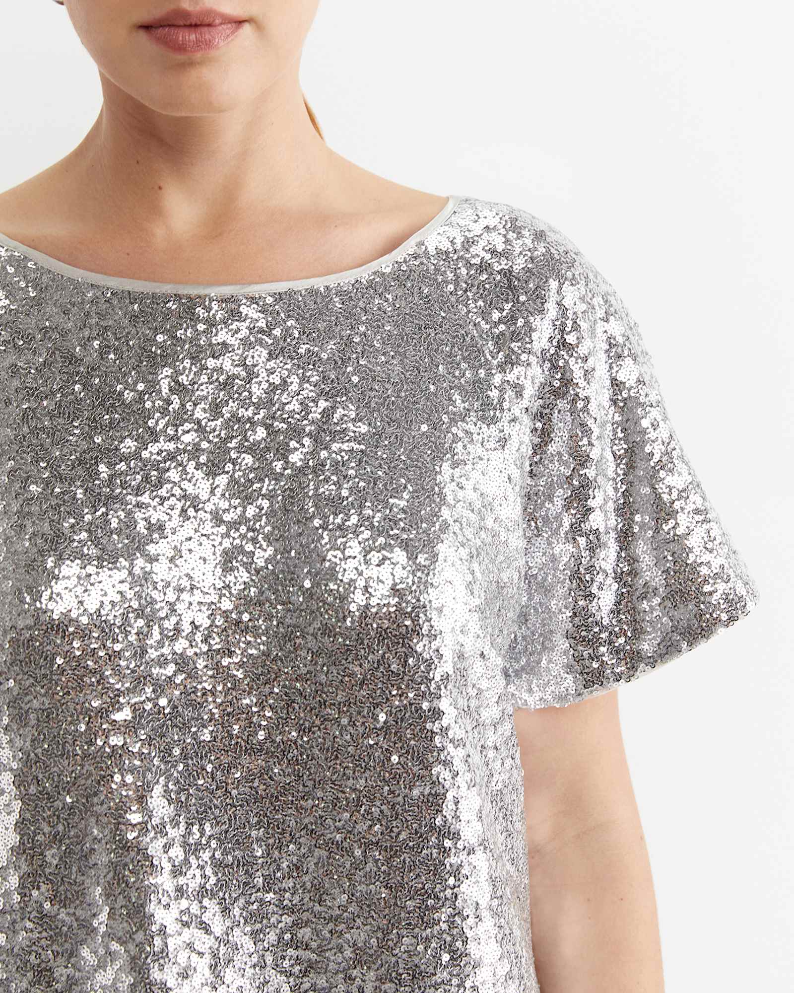 Sequin Top in SILVER