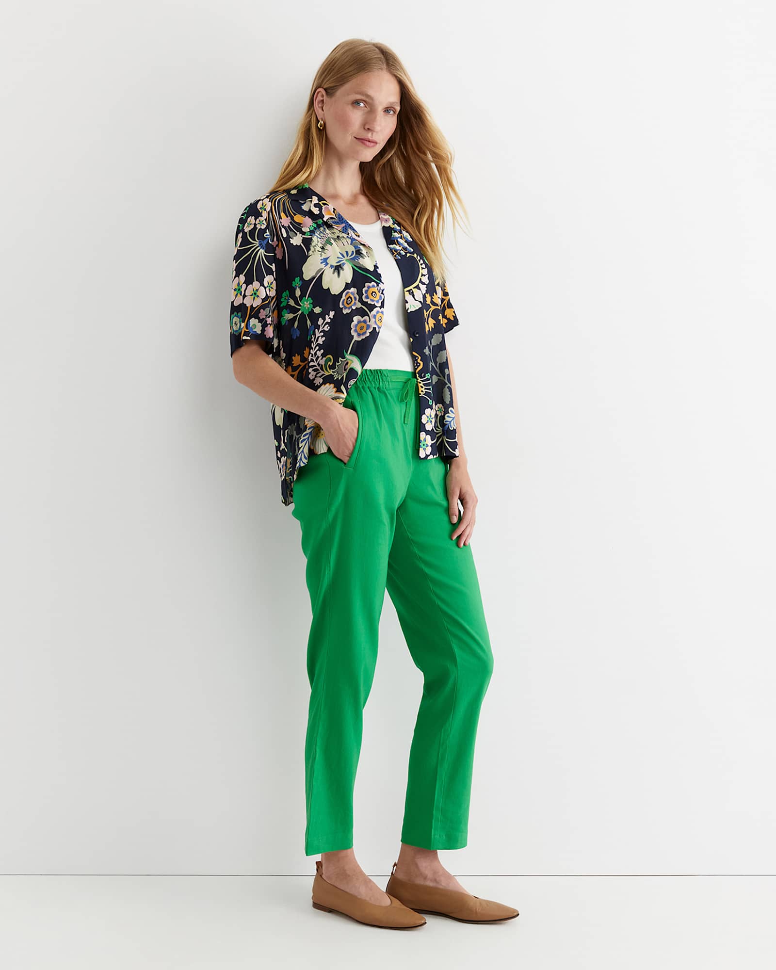 Rosa Linen Pant in FERN