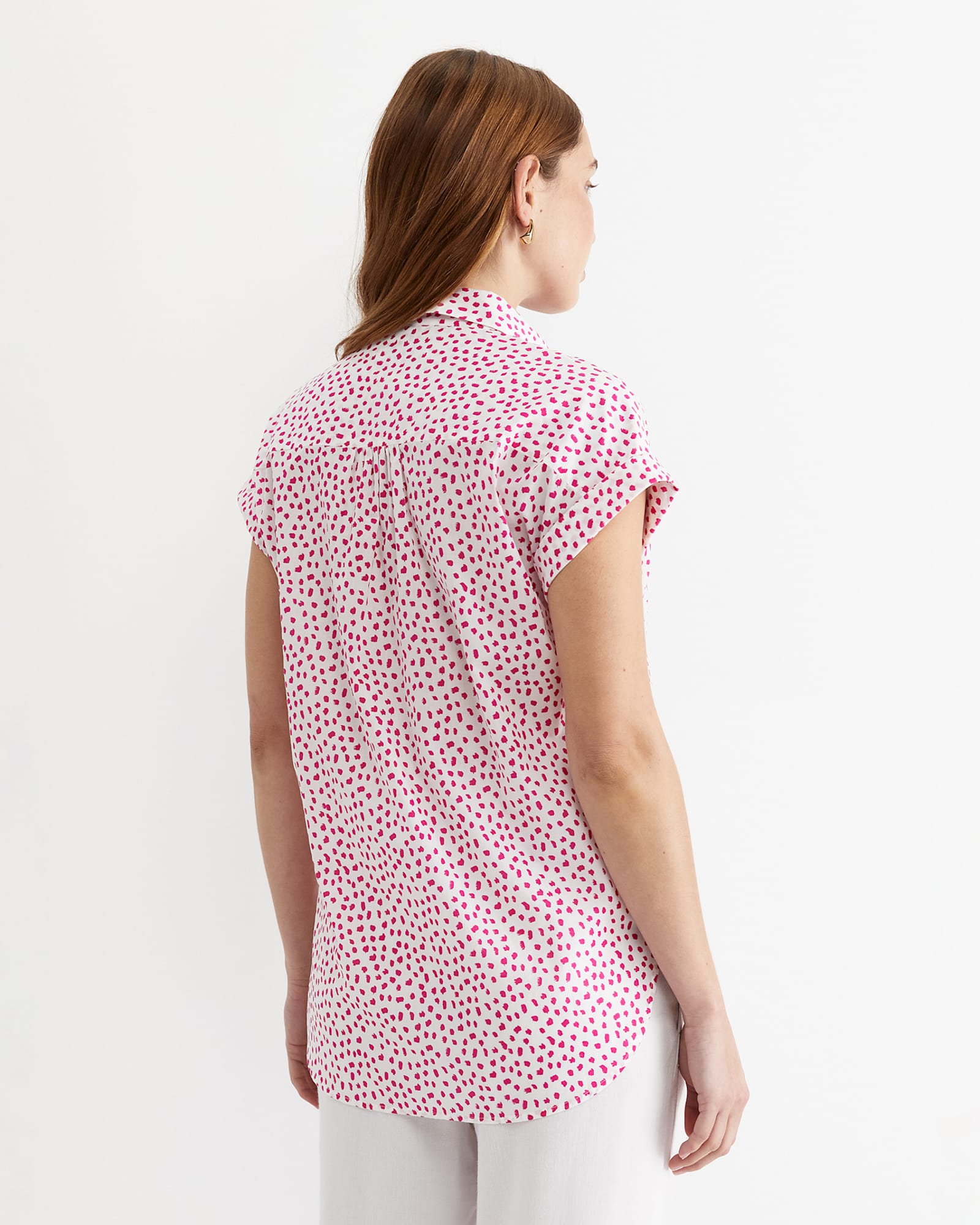 Dashy Lily Voile Shirt in WHITE/PINK