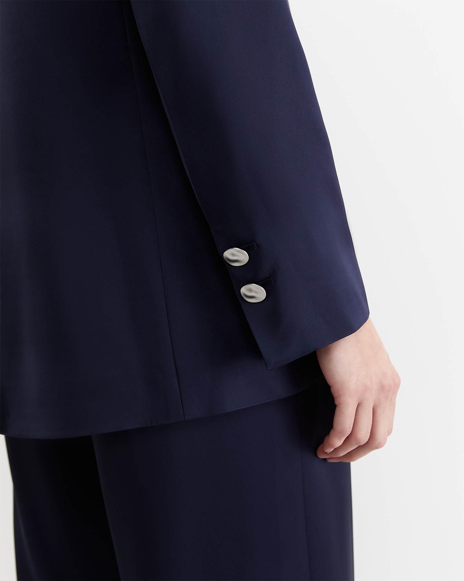 Harlow Sateen Blazer in NAVY