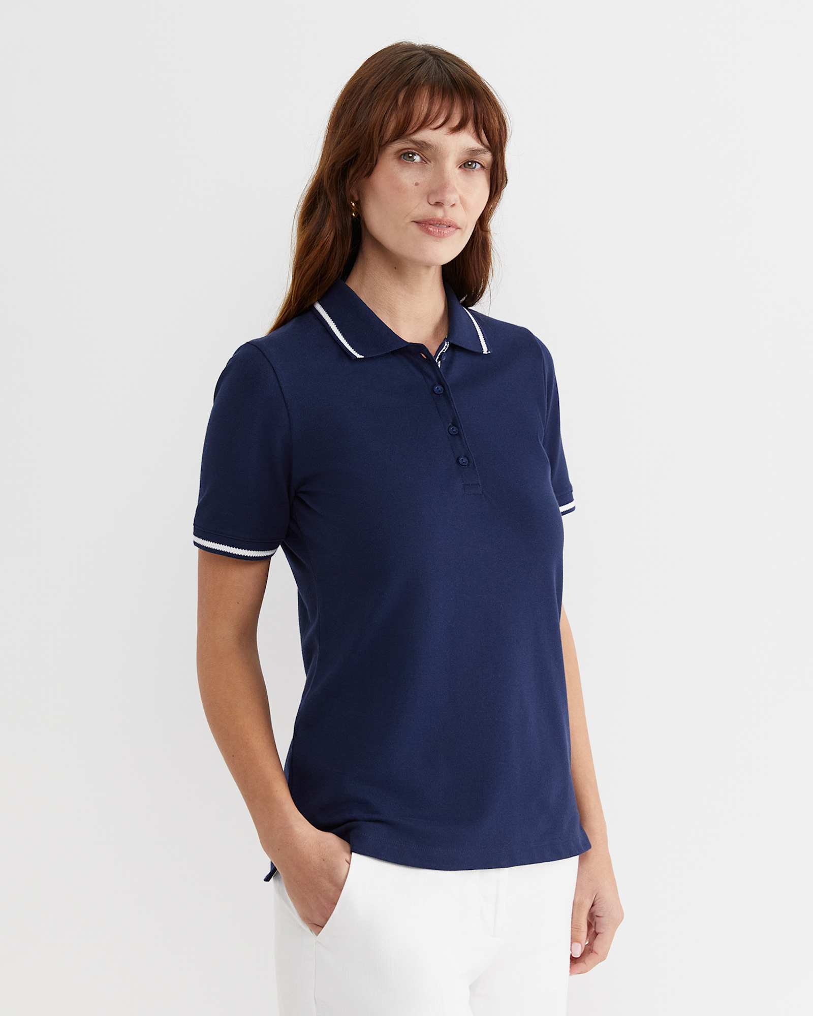 Jodie Pique Polo in NAVY