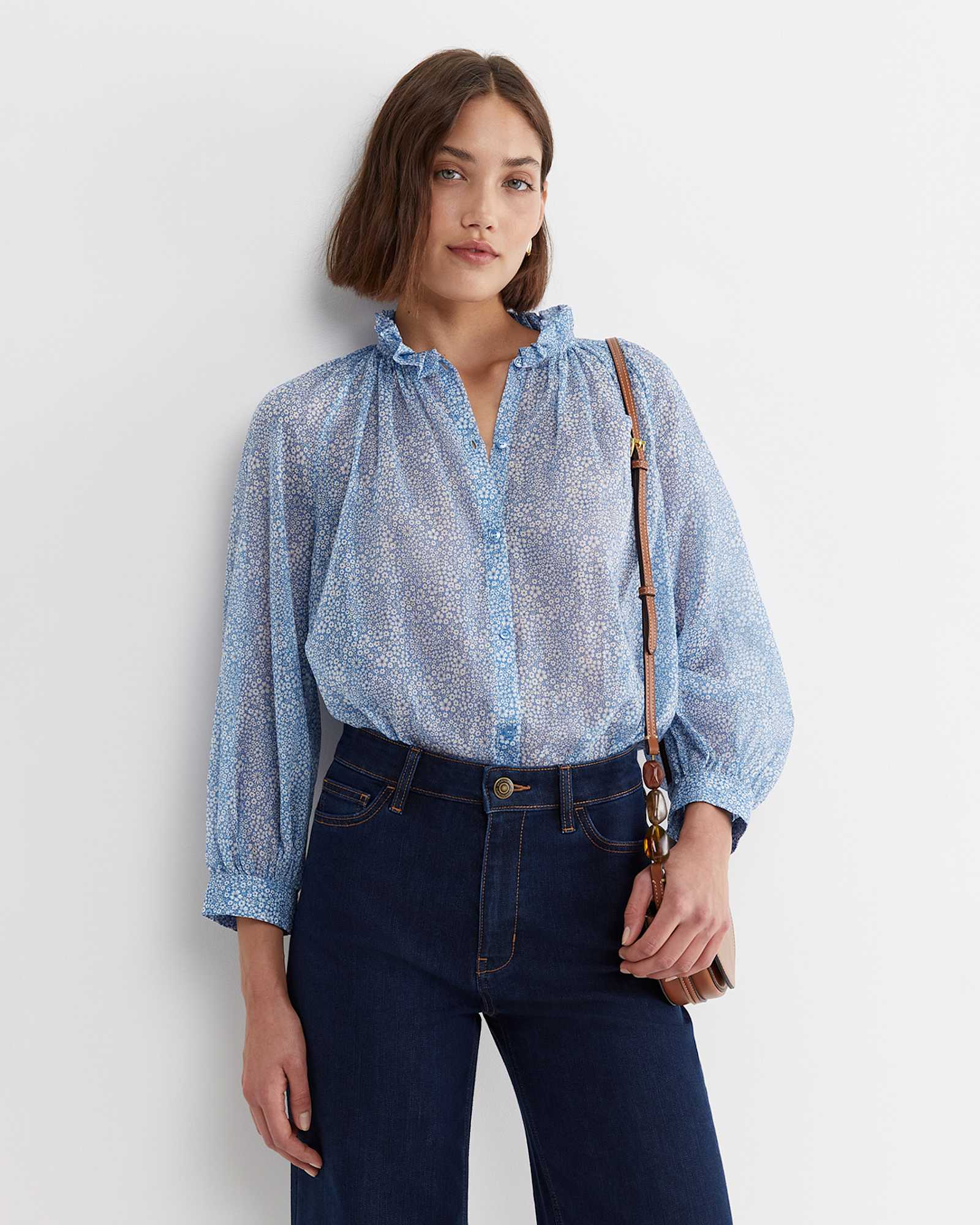 Jacqueline Long Sleeve Liberty Blouse in BLUE MULTI