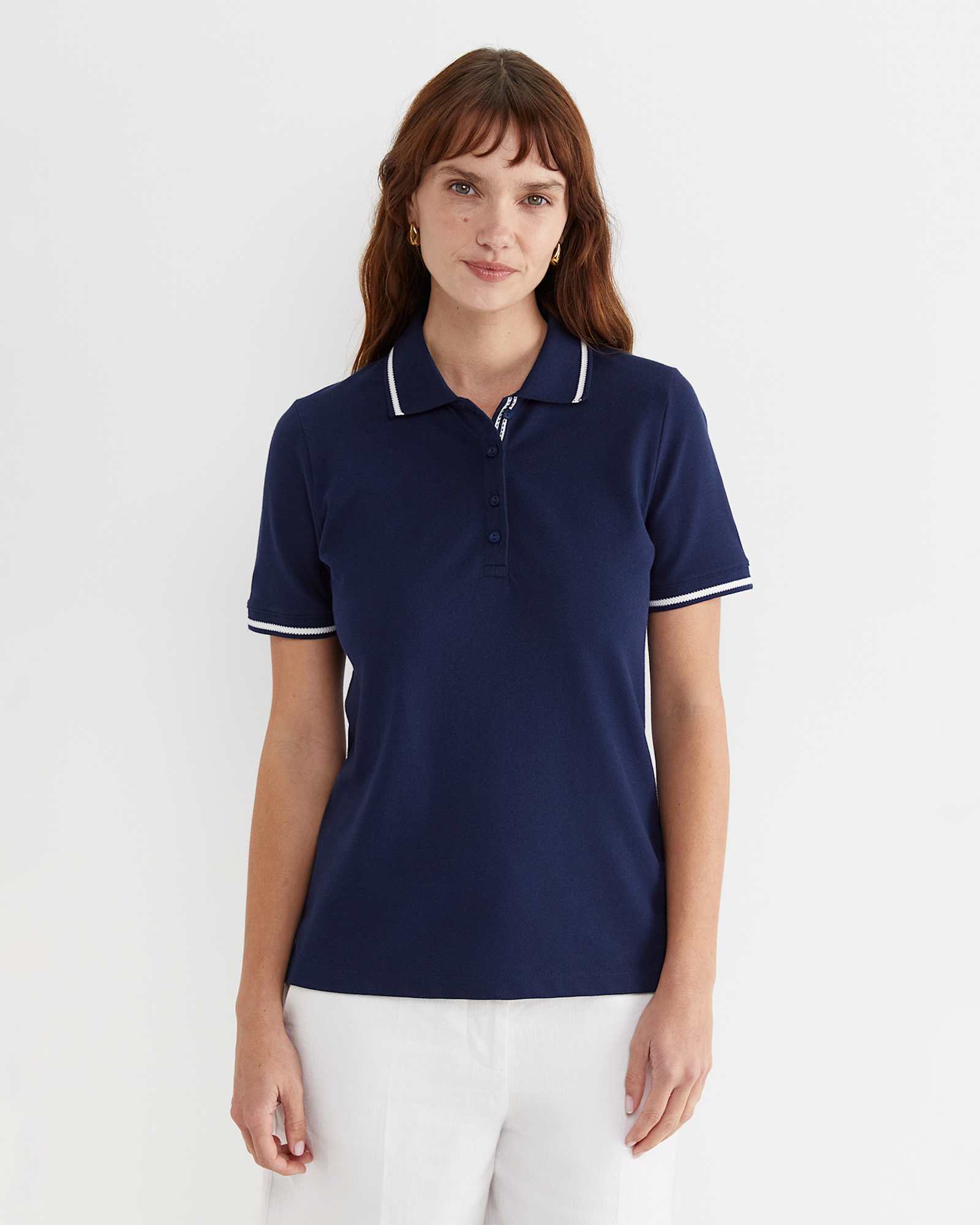 Jodie Pique Polo in NAVY