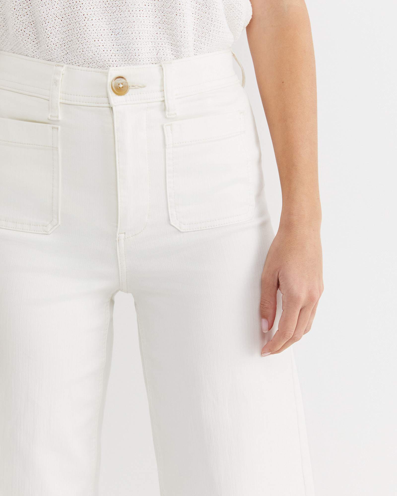 Nili Wide Leg Jean in IVORY