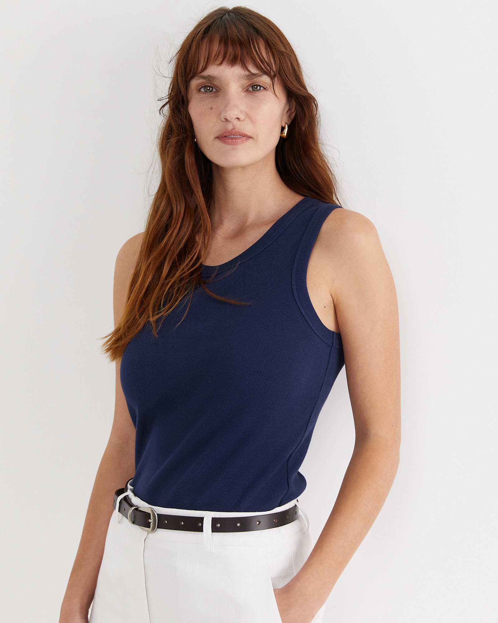 Julia Rib Tank in NAVY