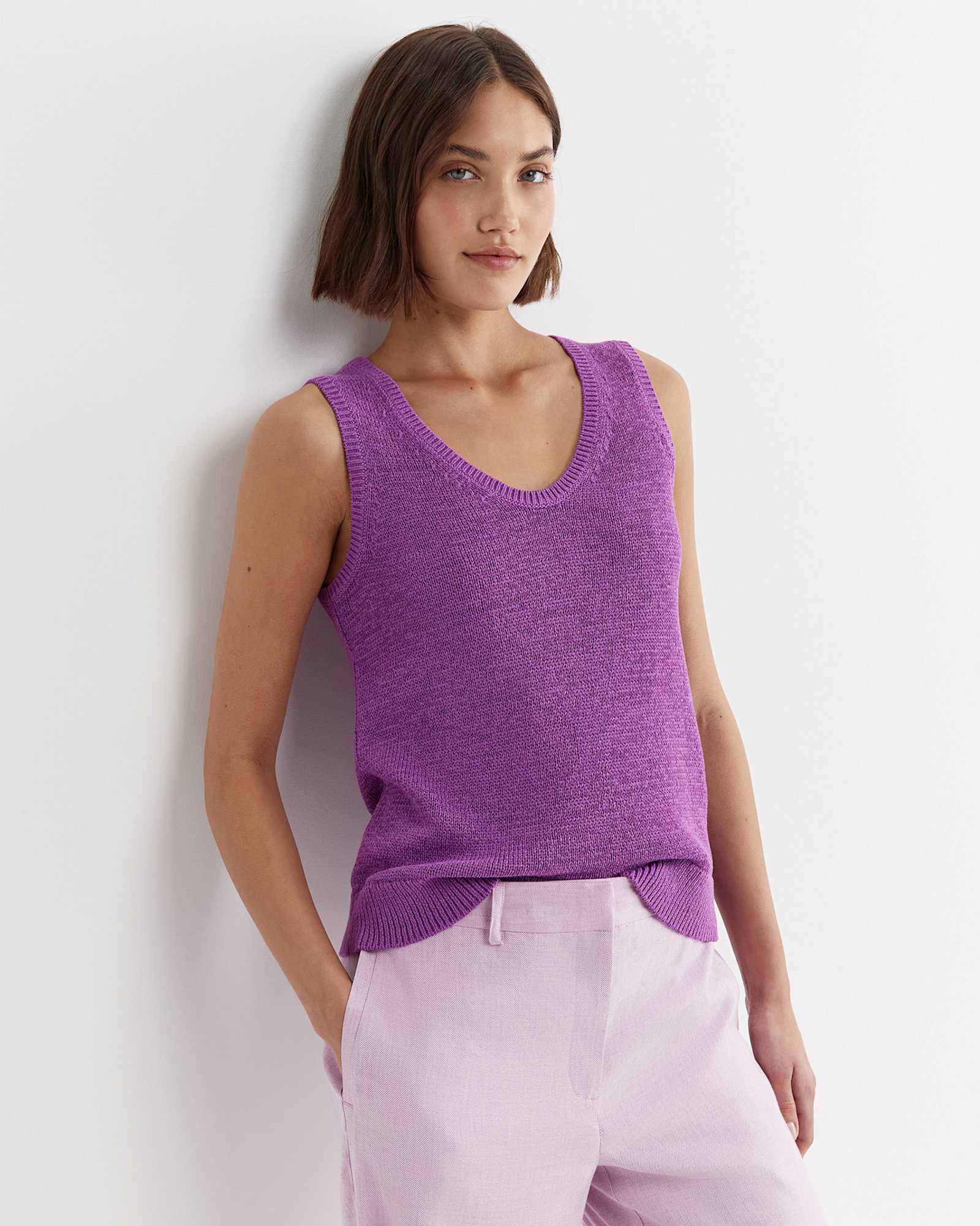 Josie Tape Yarn Singlet in HYDRANGEA