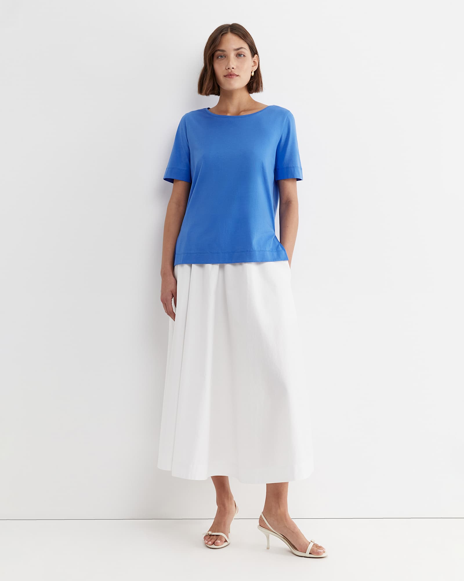 Mercerised Cotton Tee in CERULEAN