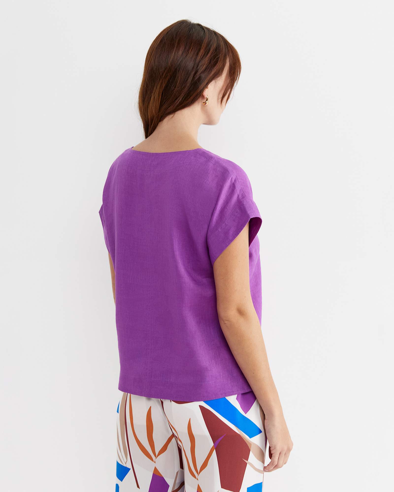 Allegra Linen Top in HYDRANGEA