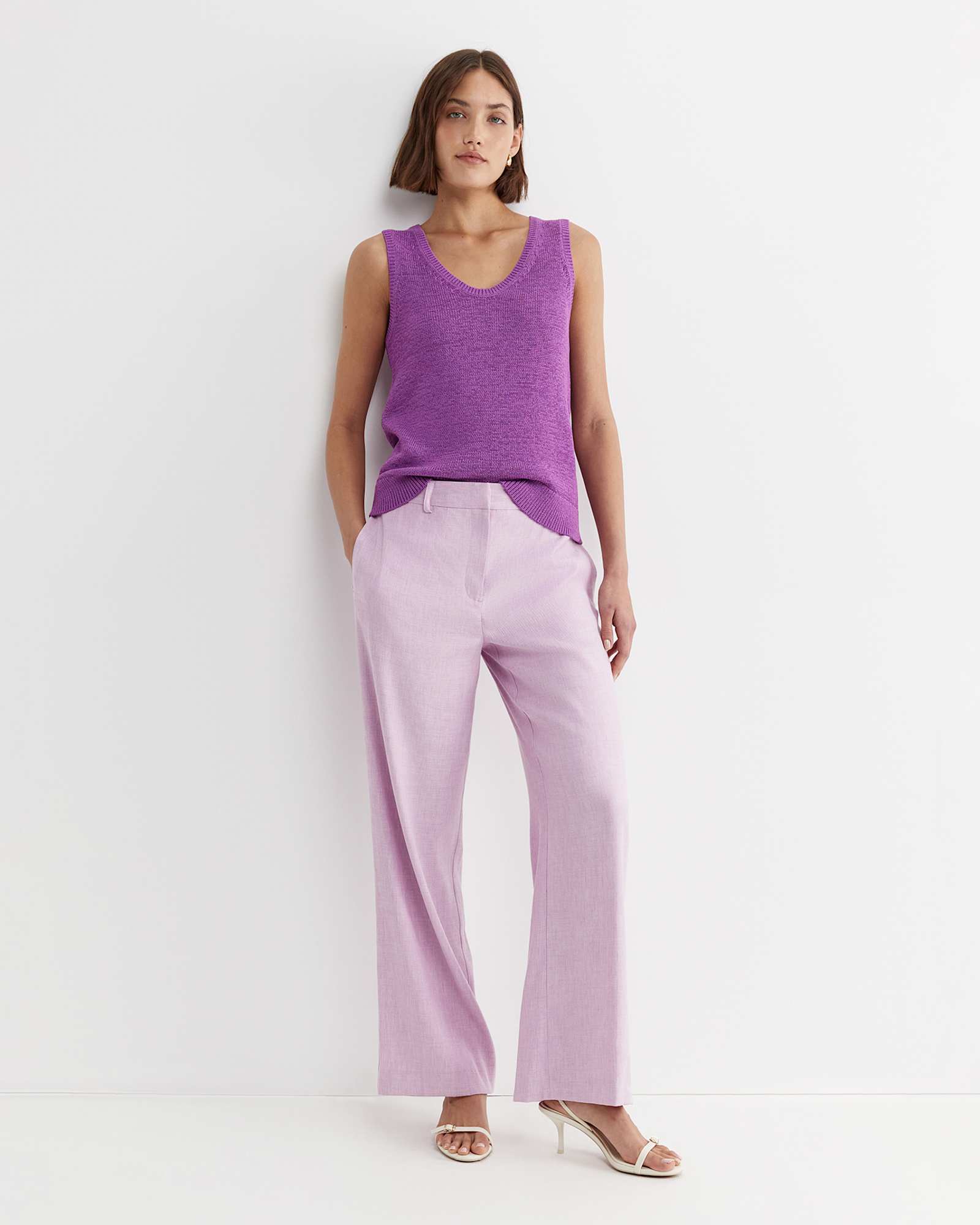 Josie Tape Yarn Singlet in HYDRANGEA