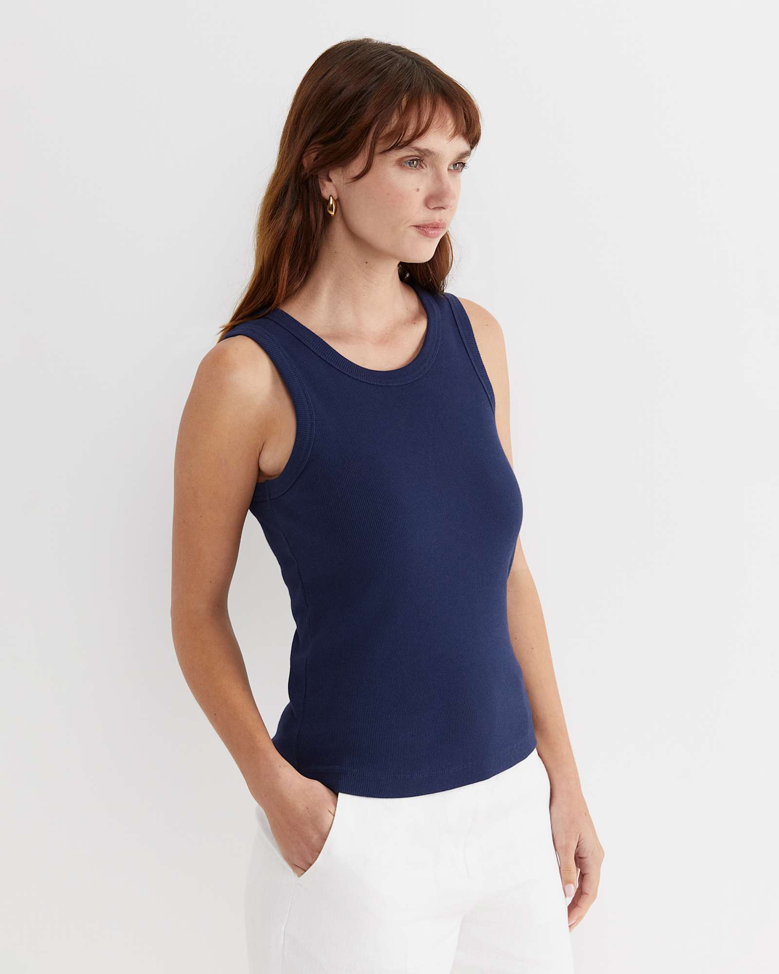 Julia Rib Tank in NAVY