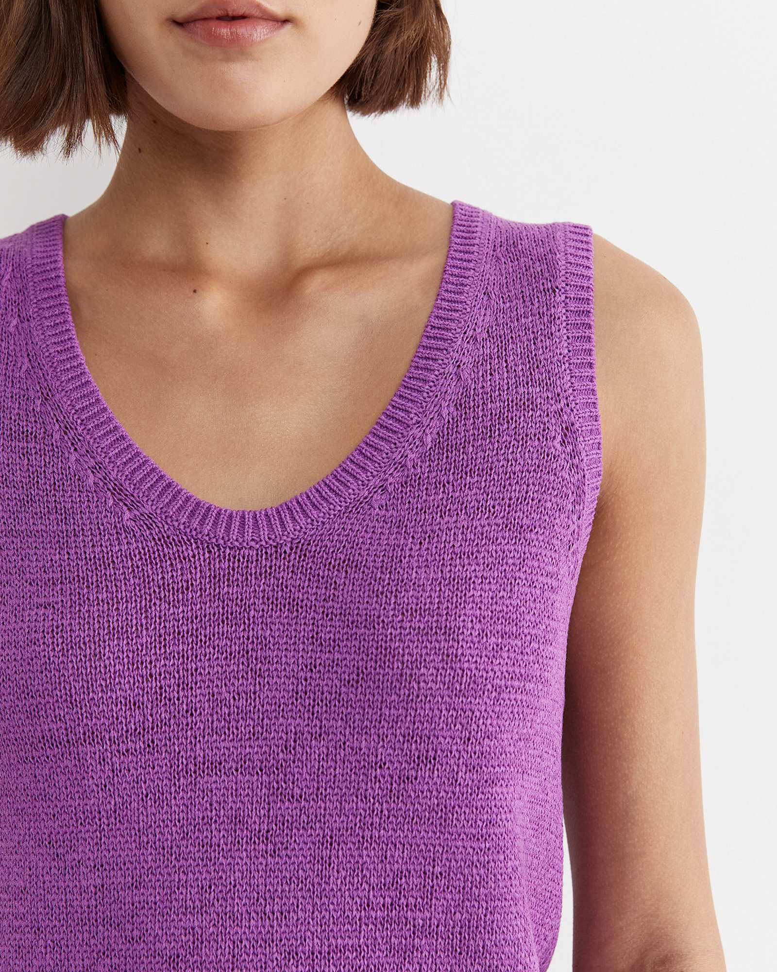 Josie Tape Yarn Singlet in HYDRANGEA
