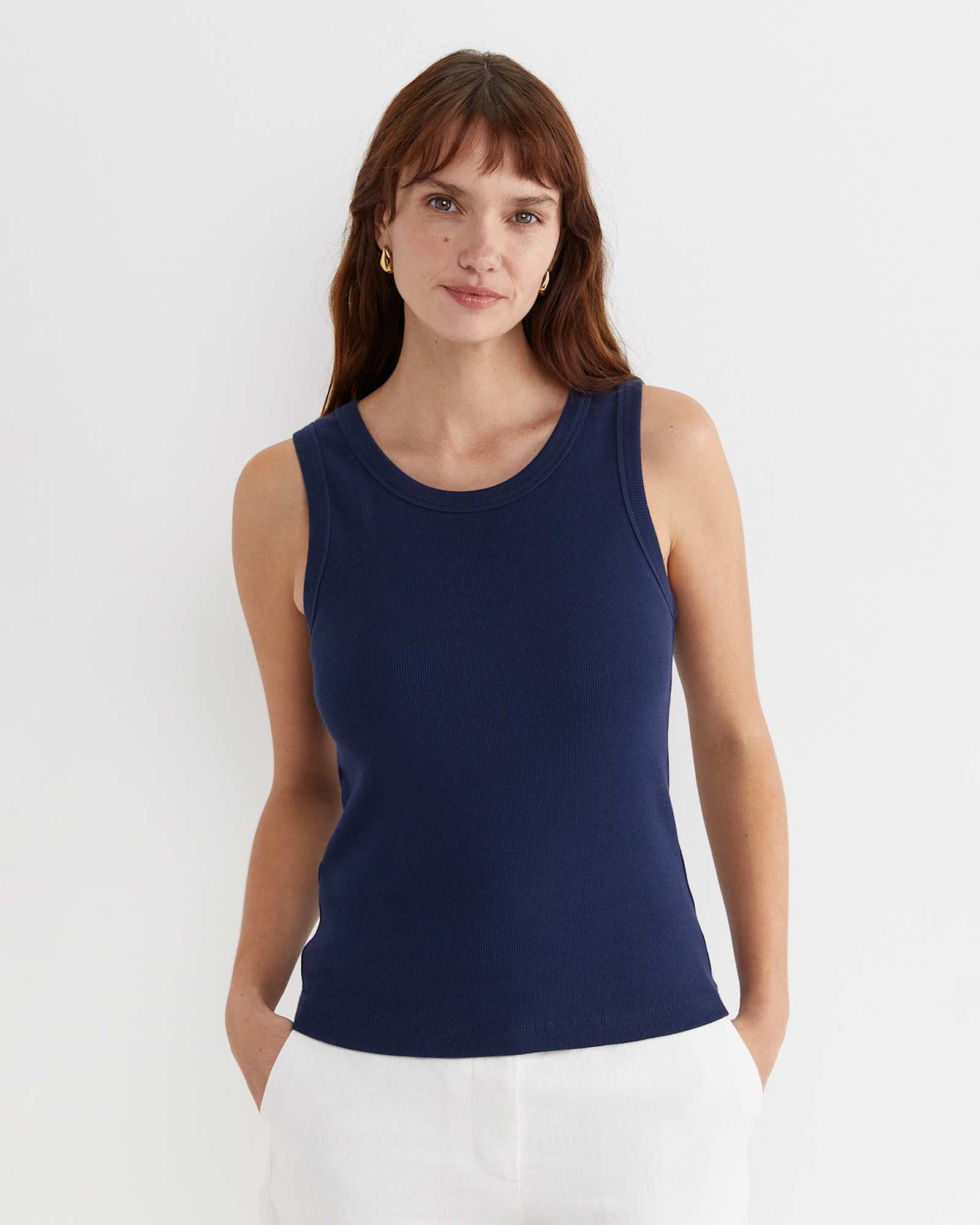Julia Rib Tank in NAVY