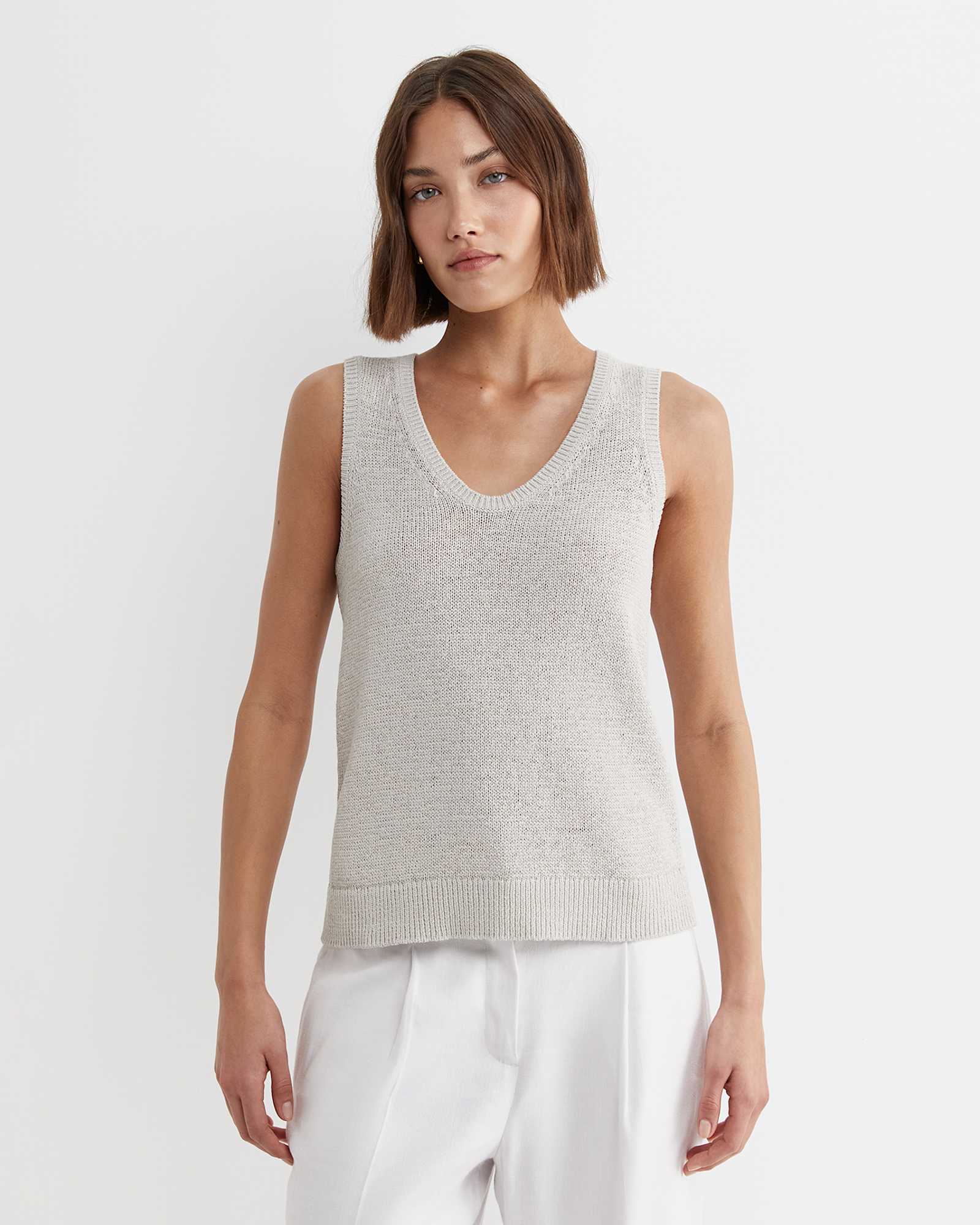 Josie Tape Yarn Singlet in STRING