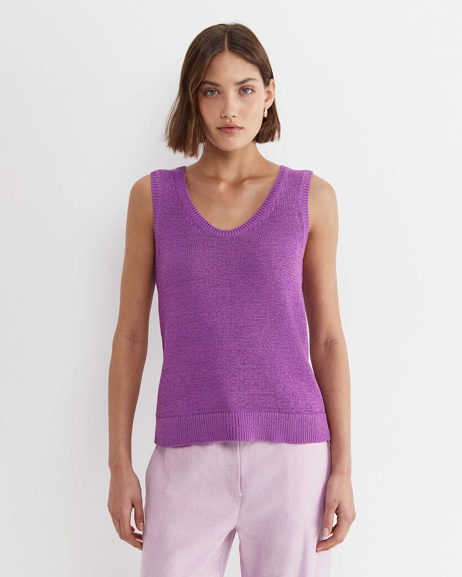 Josie Tape Yarn Singlet in HYDRANGEA