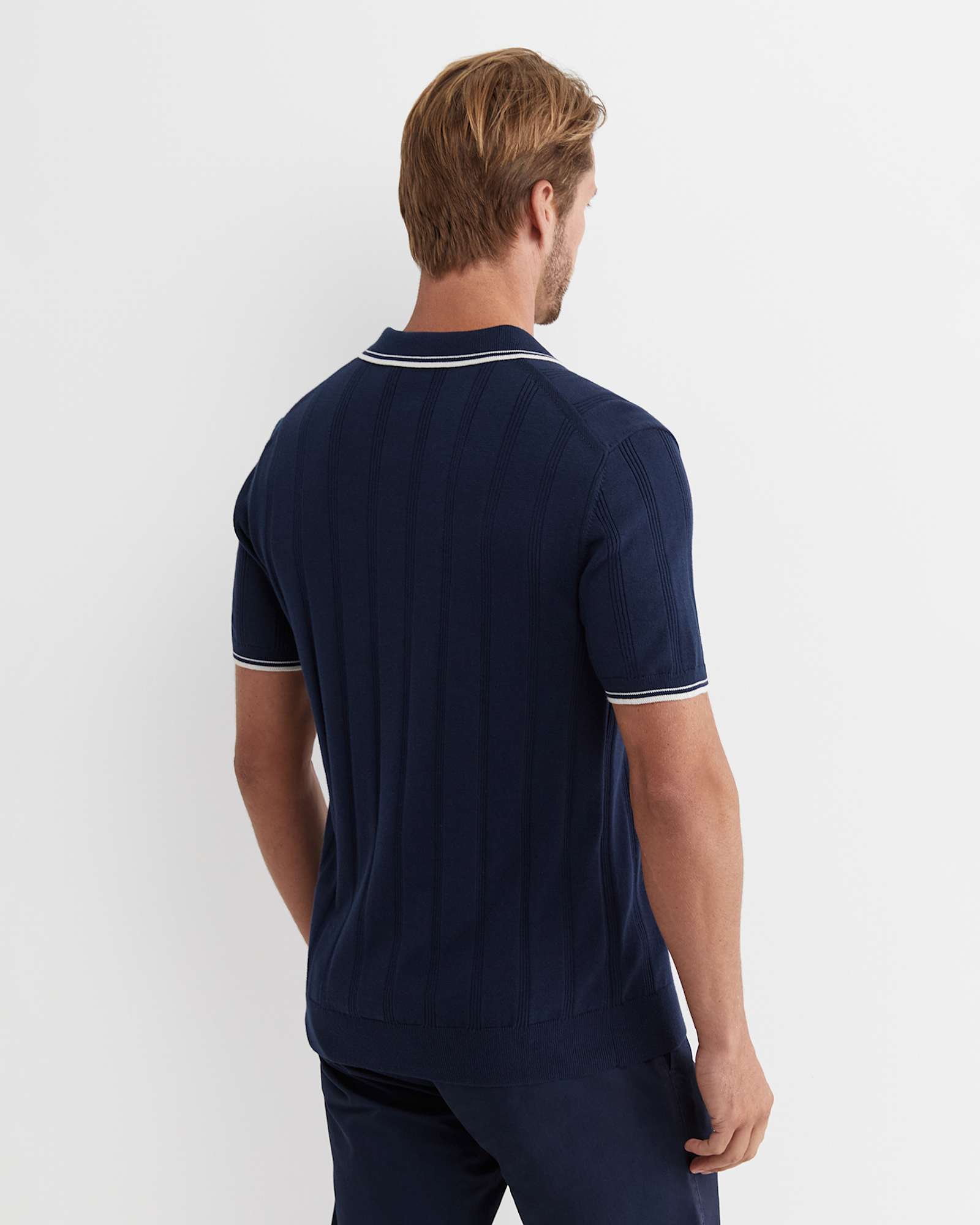 Braddon Knit Polo in NAVY