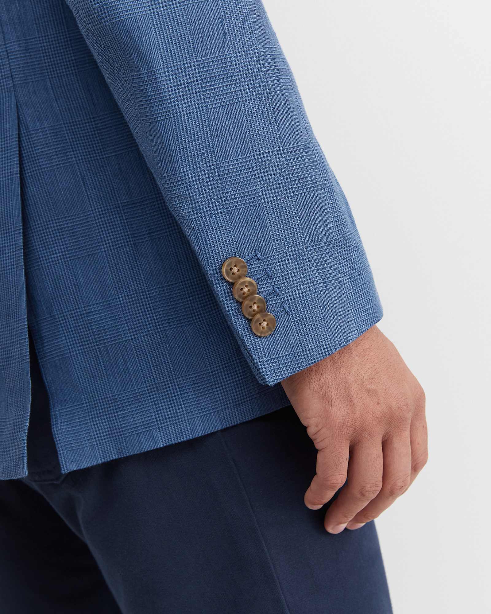 Farrer Linen Sports Jacket in MID BLUE