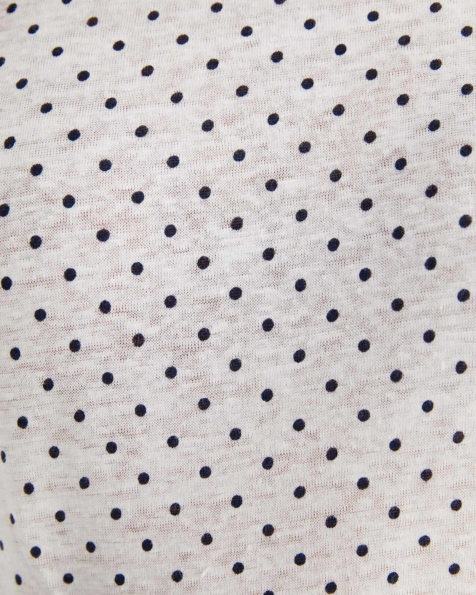 Tonia Spot Linen Tee in WHITE/NAVY