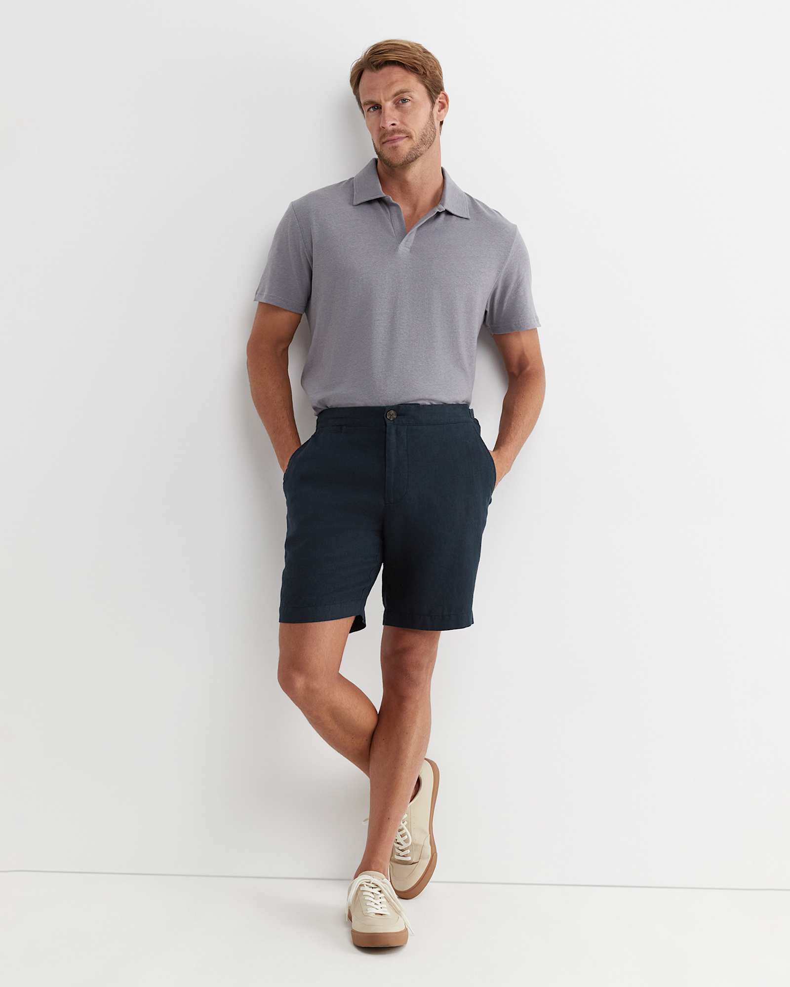 Holland Linen Short in WASHED BLACK