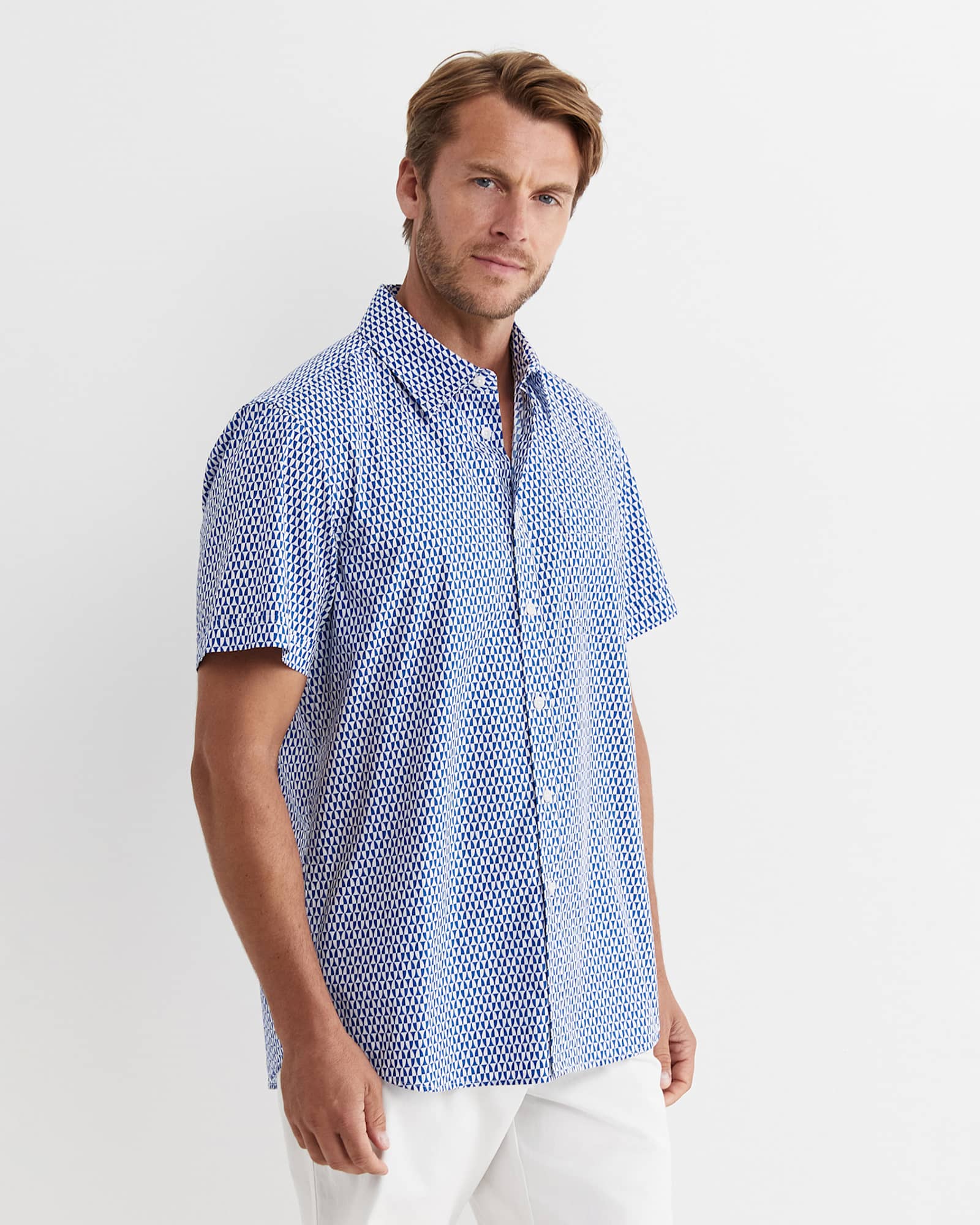 Russel Short Sleeve Shirt in WHITE/MULTI