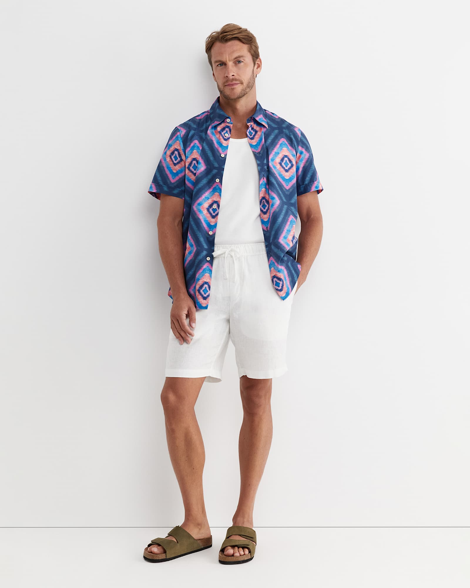 Alf Short Sleeve Liberty Shirt in NAVY MULTI