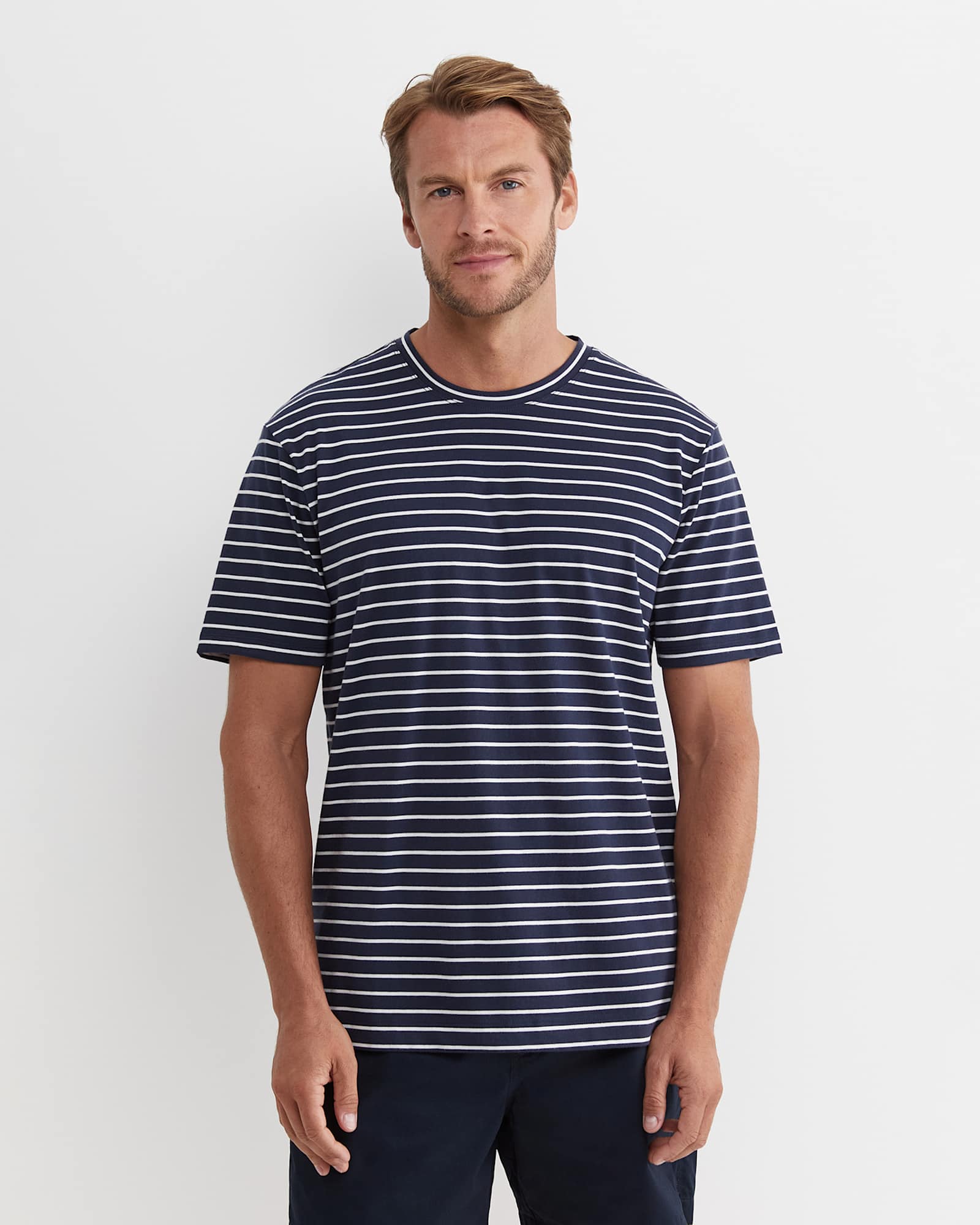 Supersoft Tee in NAVY/WHITE