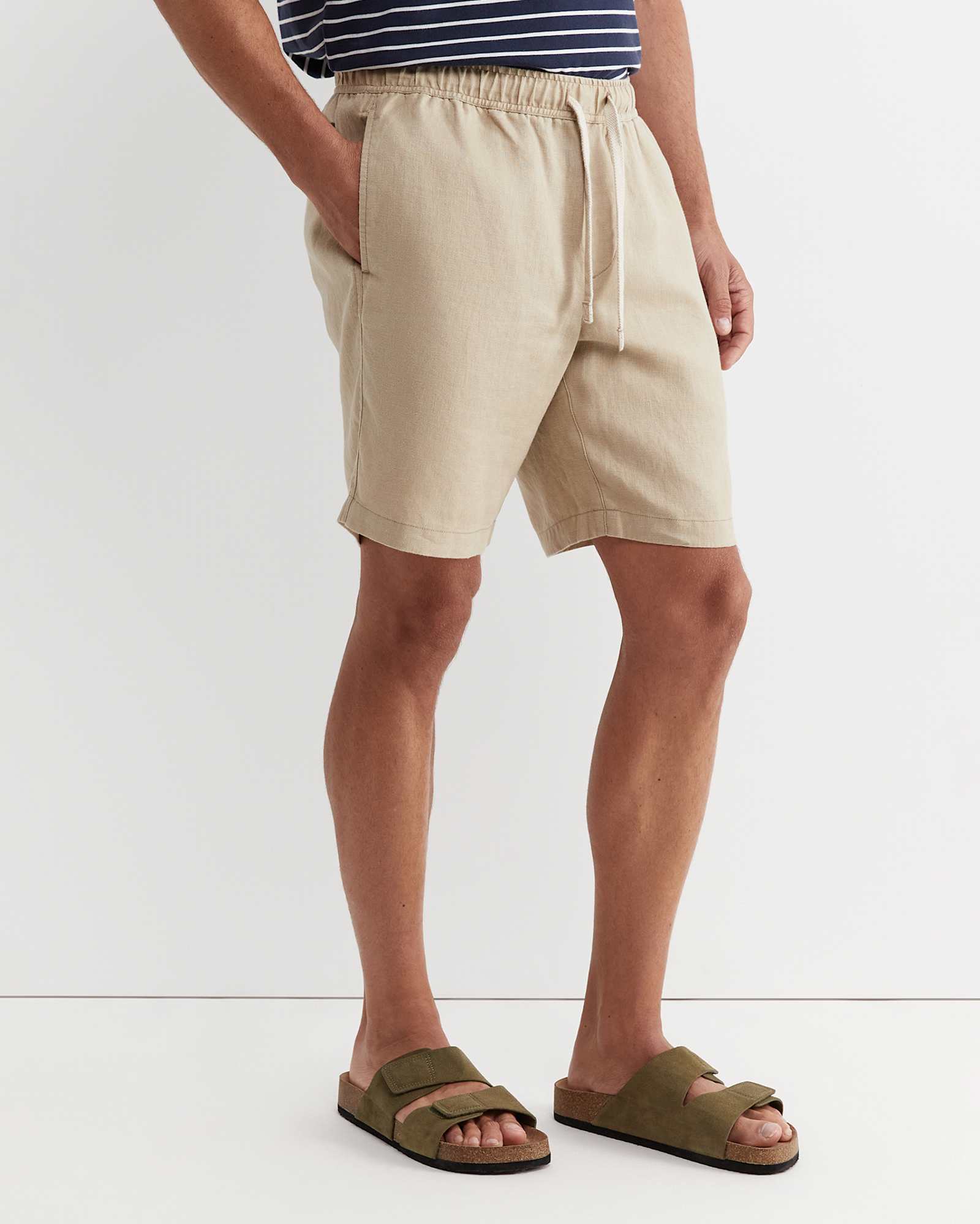 Caffery Linen Short in CAPPUCCINO
