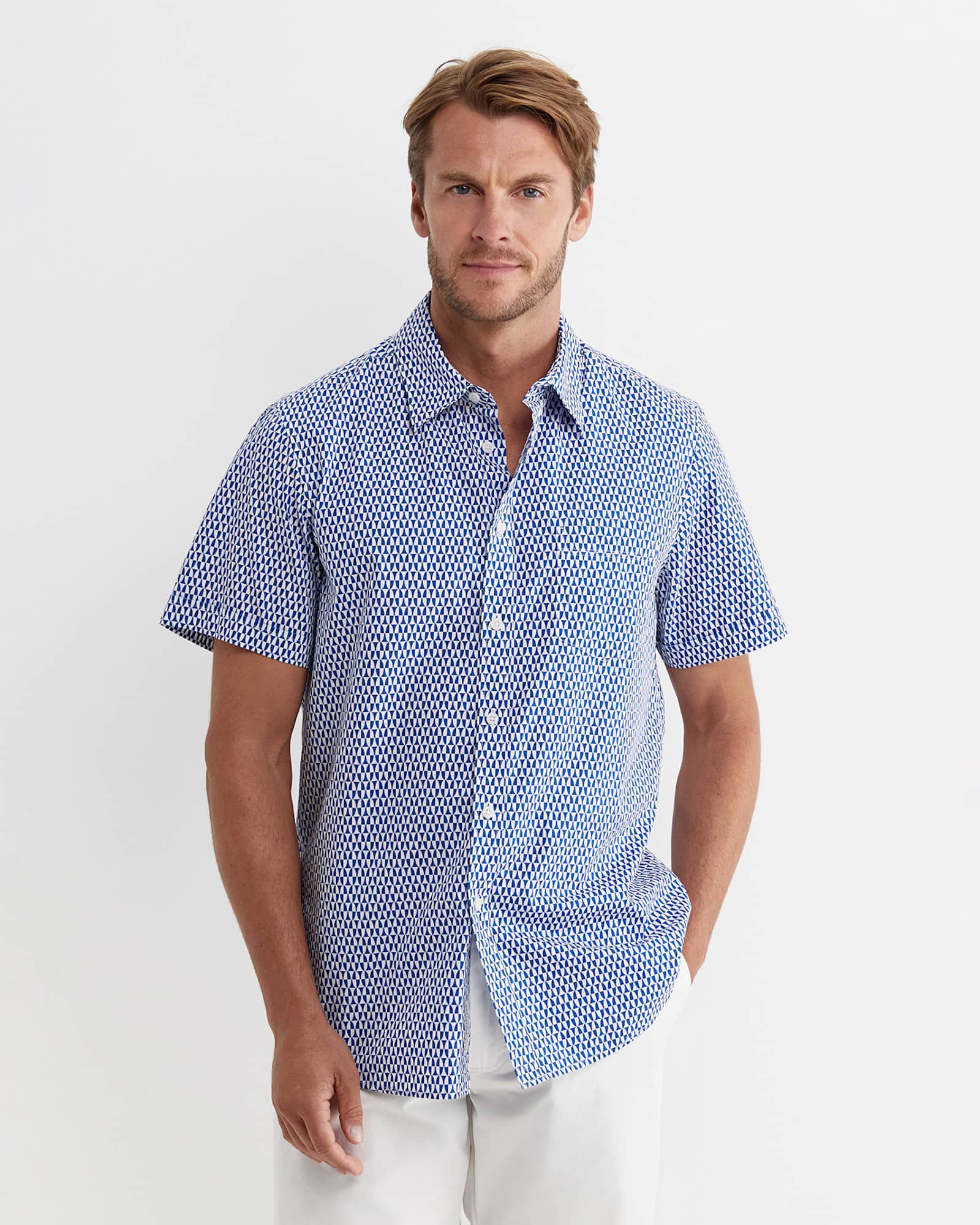Russel Short Sleeve Shirt in WHITE/MULTI