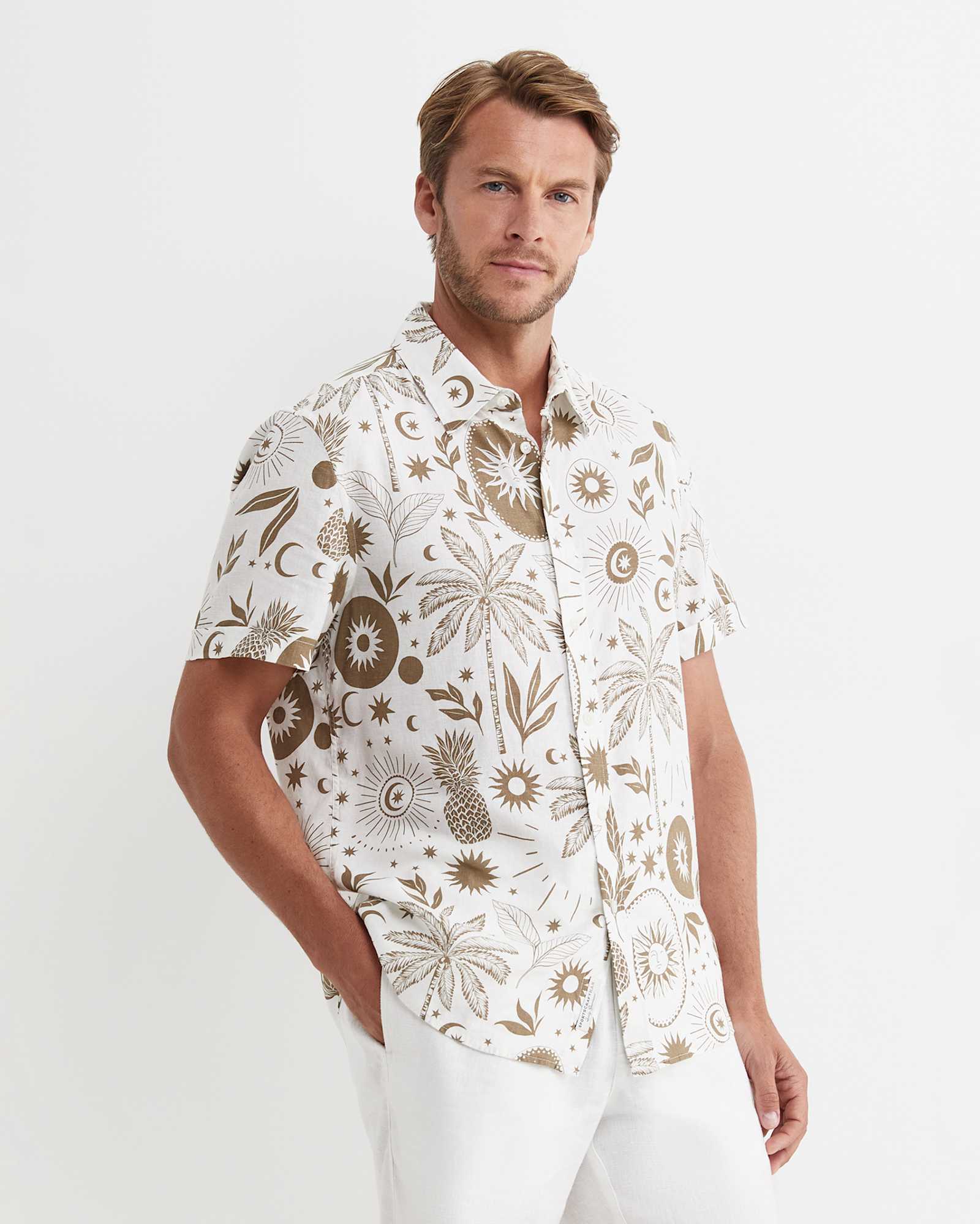 Byron Short Sleeve Shirt in BARLEY