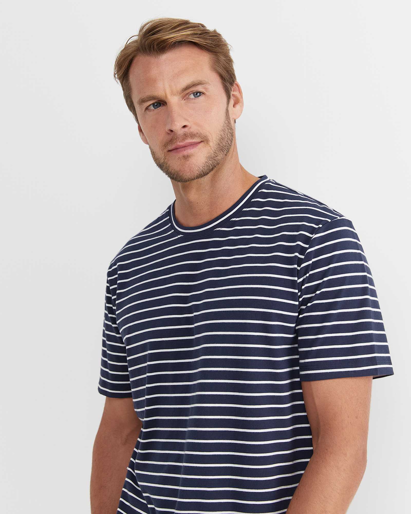 Supersoft Tee in NAVY/WHITE