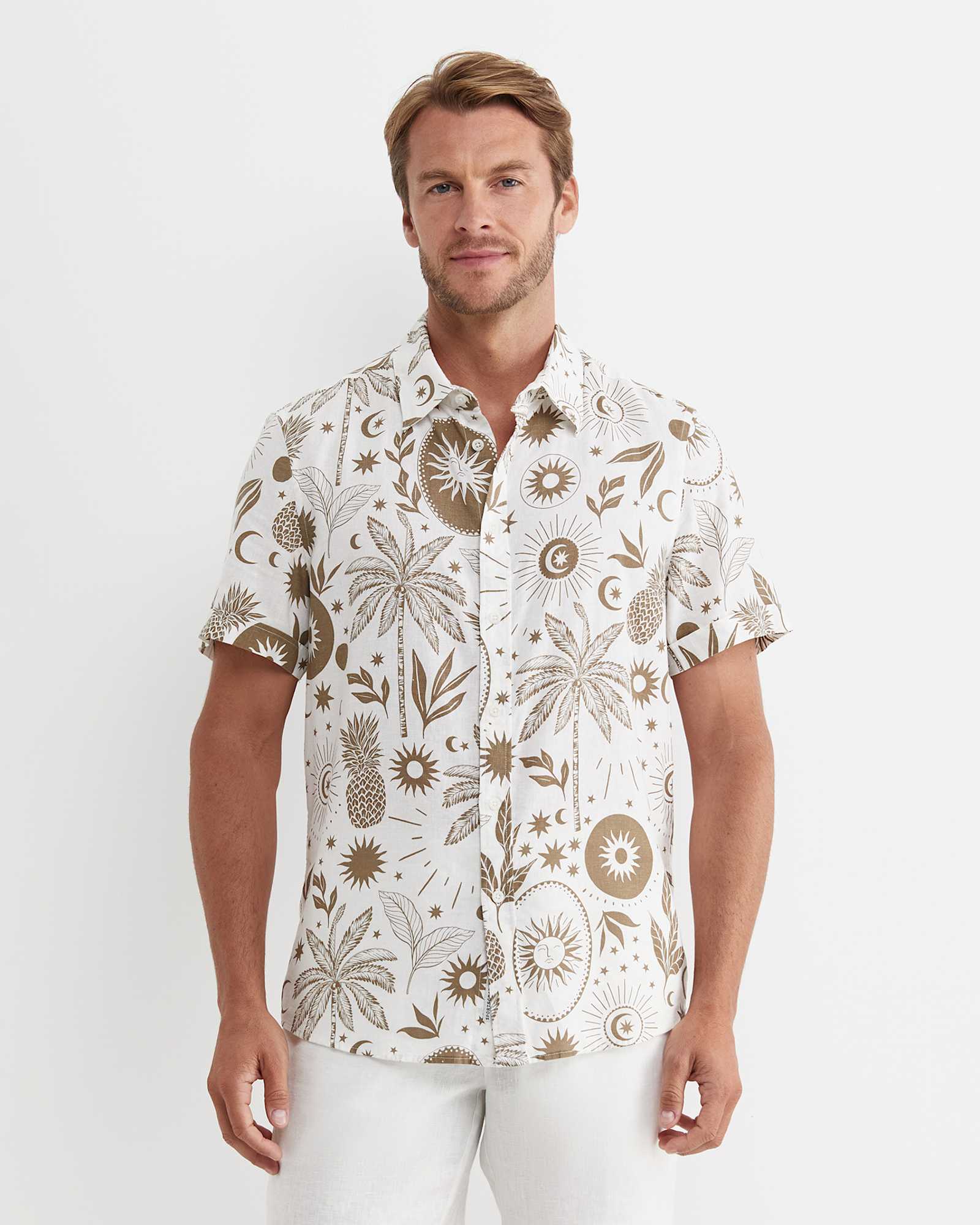 Byron Short Sleeve Shirt in BARLEY