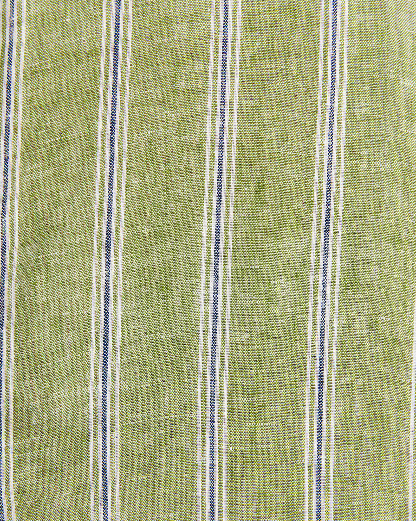 Flynn Short Sleeve Stripe Linen Shirt in GREEN MULTI