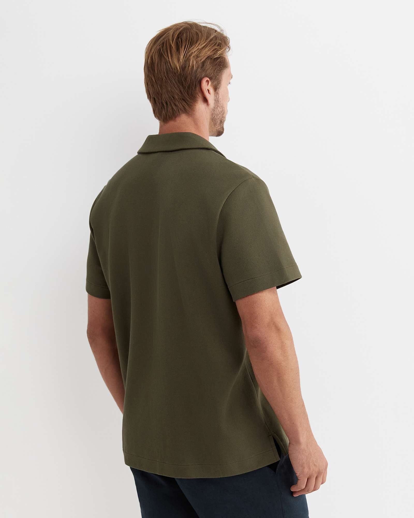 Nason Short Sleeve Pique Shirt in KHAKI