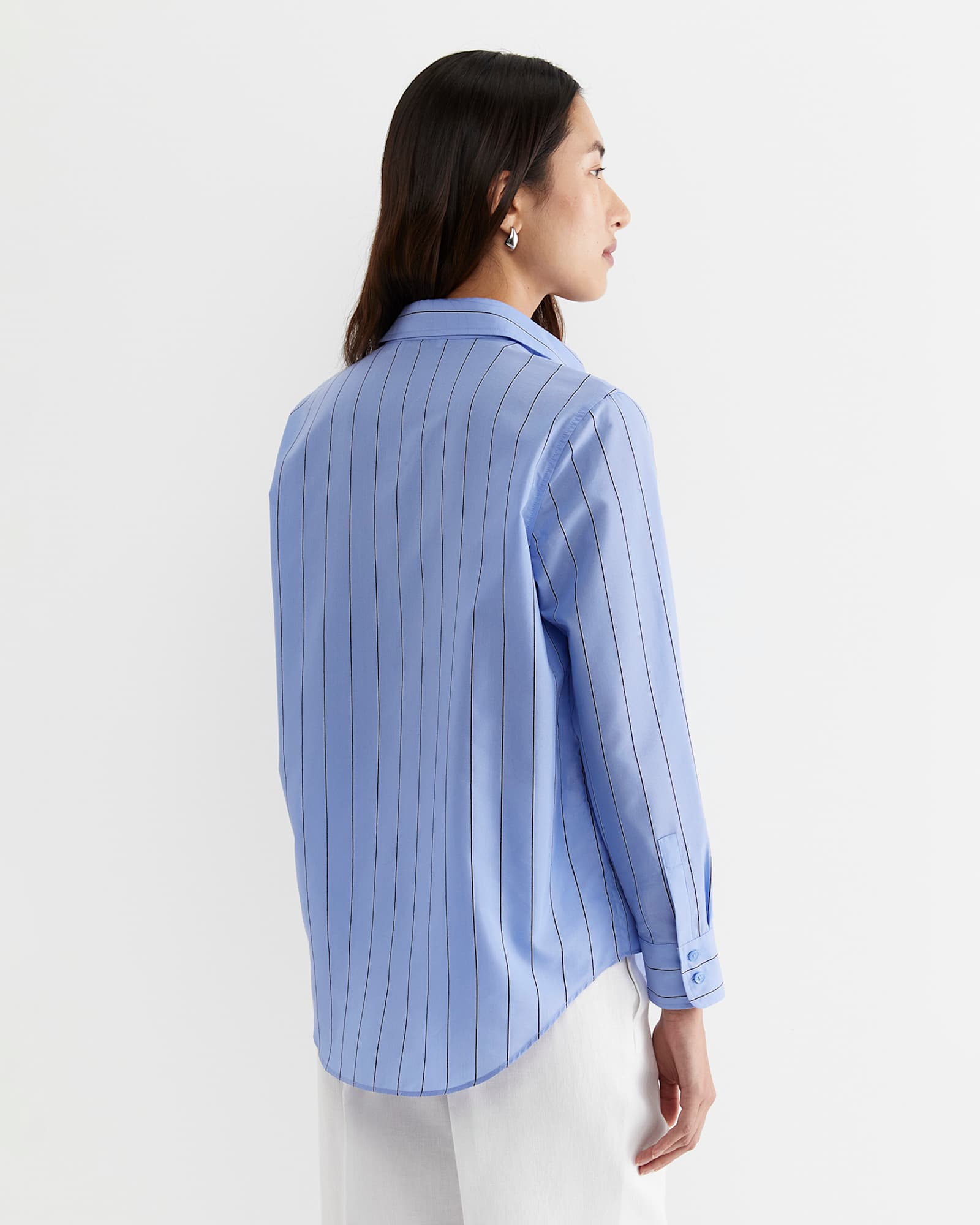 Nora Stripe Long Sleeve Shirt in BLUE MULTI