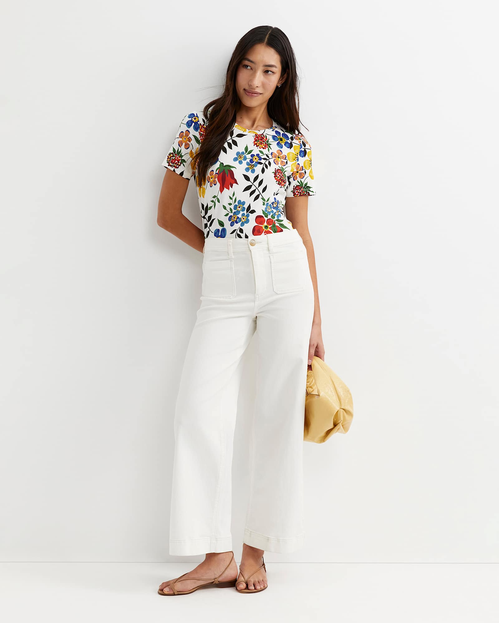Edenham Short Sleeve Liberty Tee in WHITE/MULTI