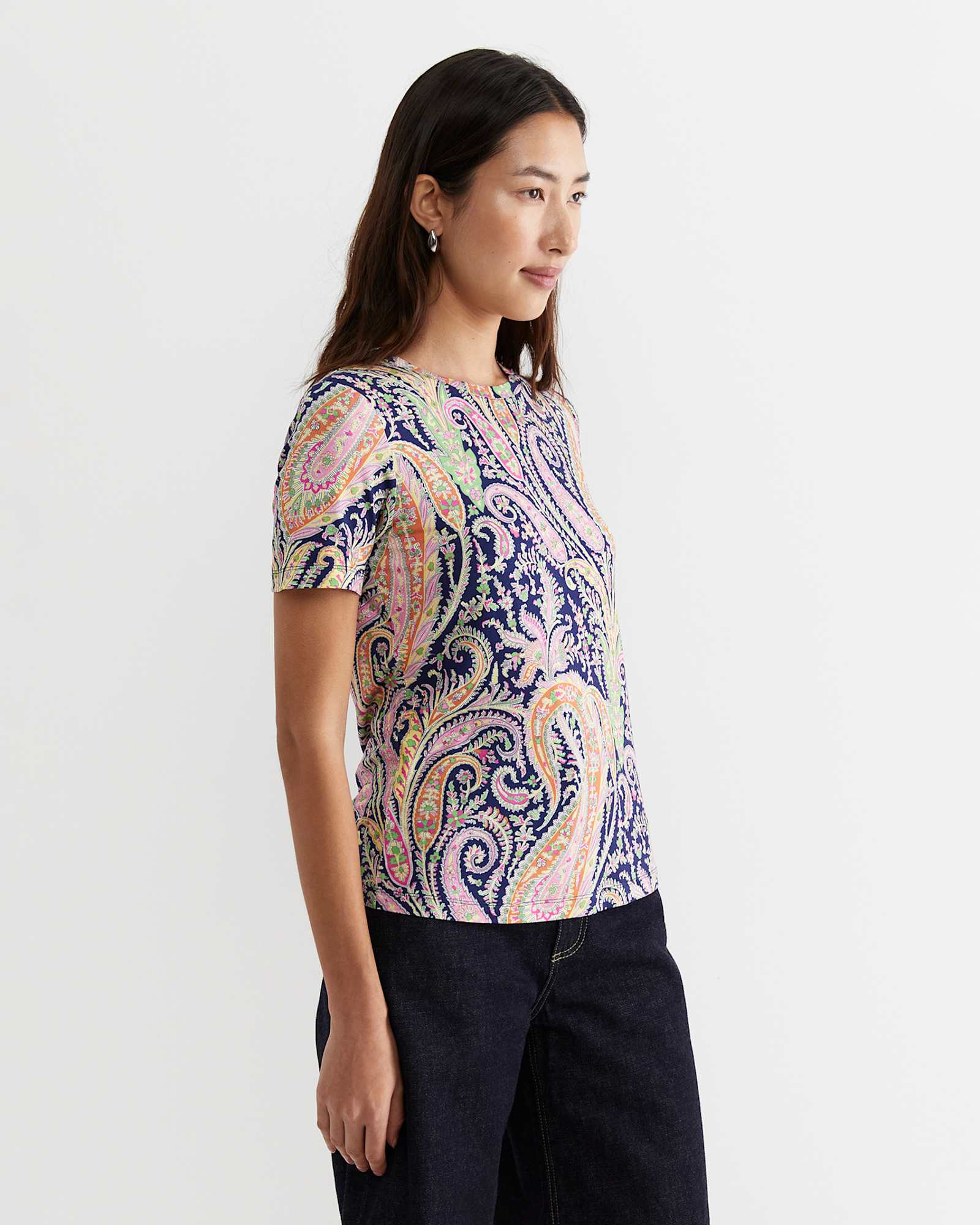Florence Short Sleeve Liberty Tee in NAVY MULTI