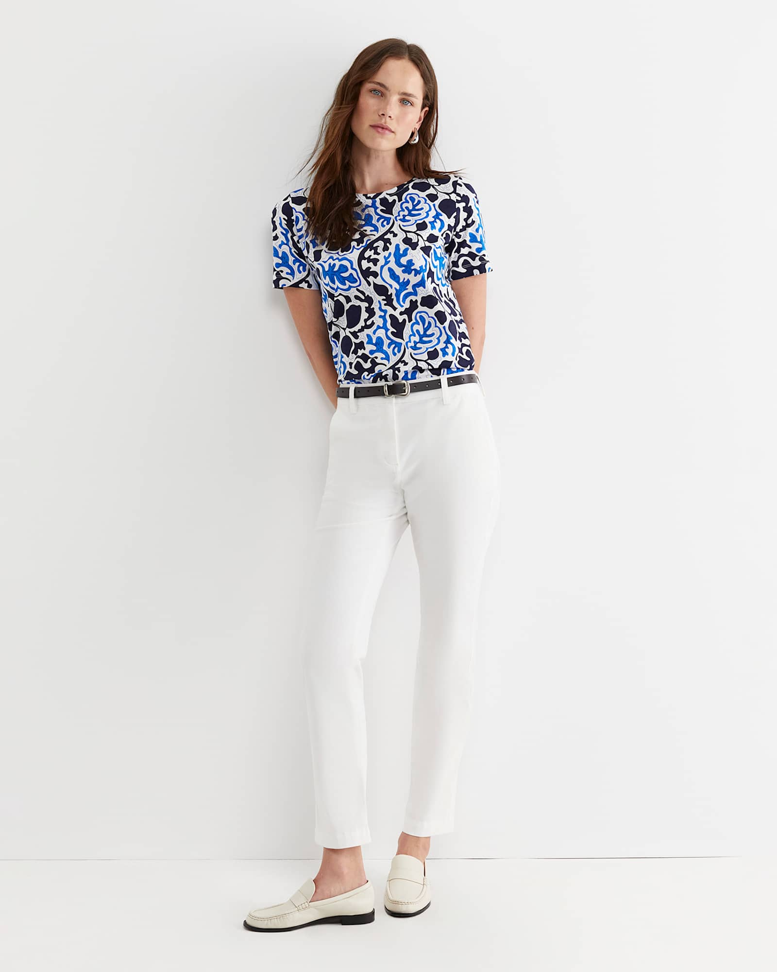 Nur Short Sleeve Mercerised Tee in BLUE MULTI