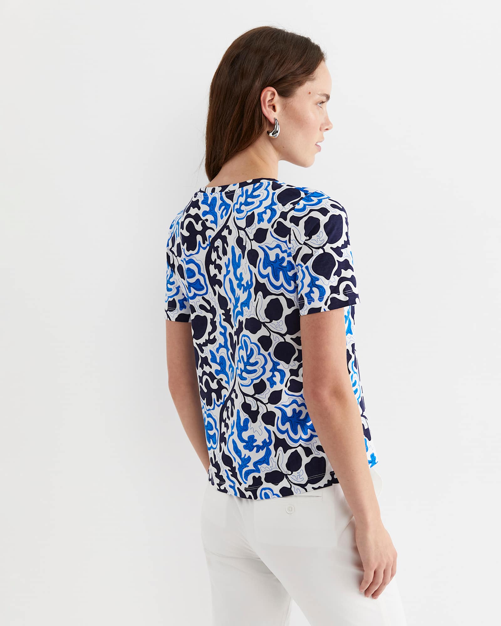Nur Short Sleeve Mercerised Tee in BLUE MULTI