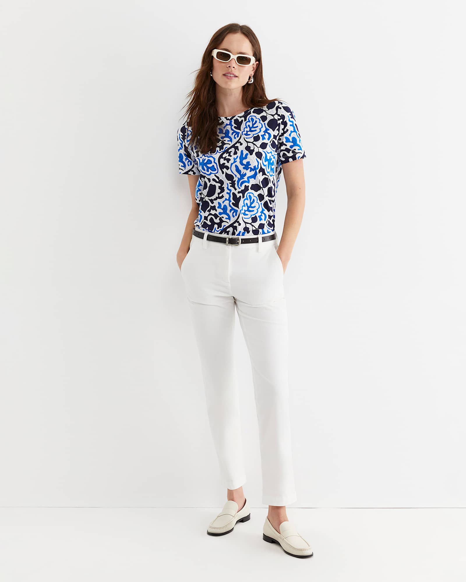 Nur Short Sleeve Mercerised Tee in BLUE MULTI