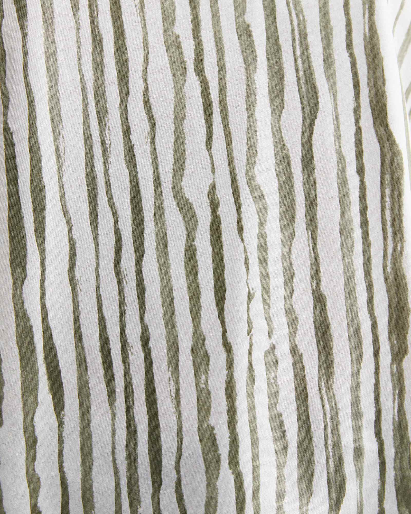 Tina Stripe Mercerised Tee in WHITE/KHAKI