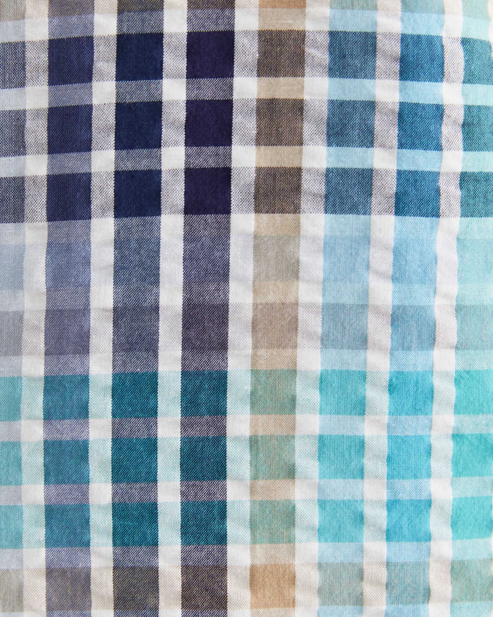 Knot Short Sleeve Check Shirt in BLUE MULTI