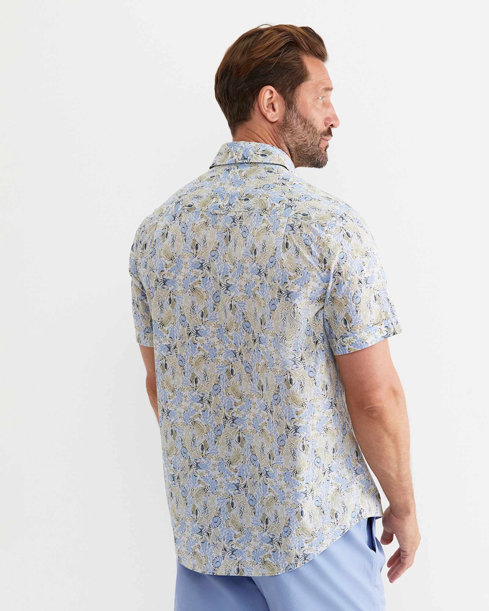 Howley Short Sleeve Cotton Shirt in WHITE/MULTI