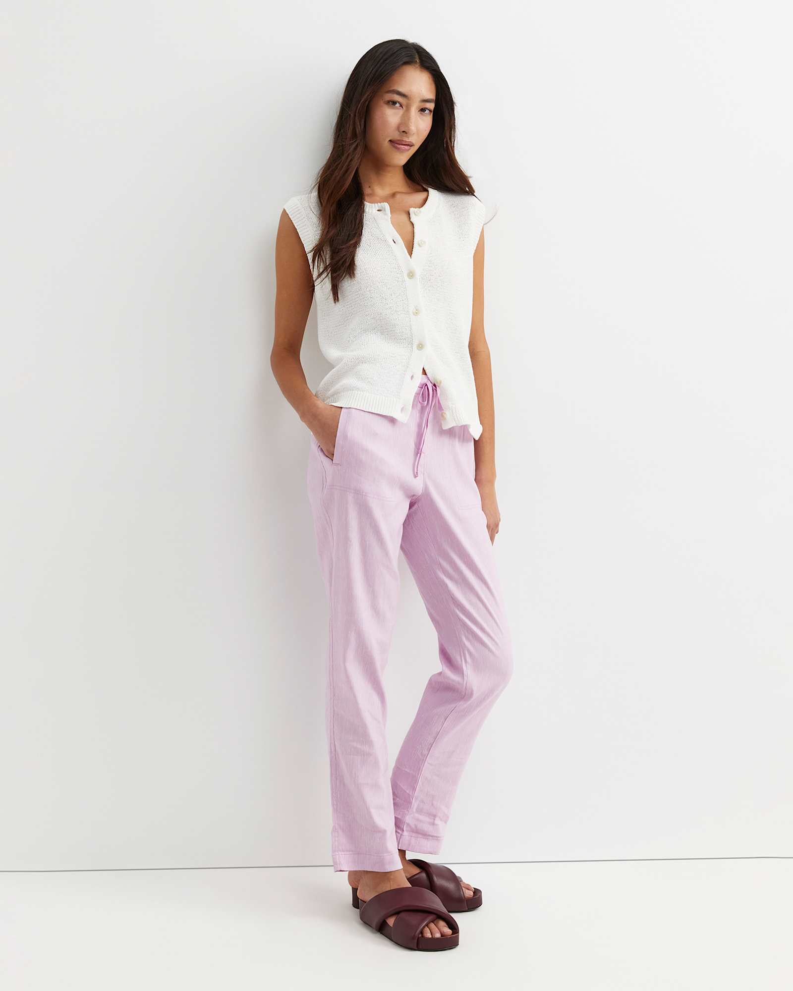 Rosa Linen Pant in ORCHID