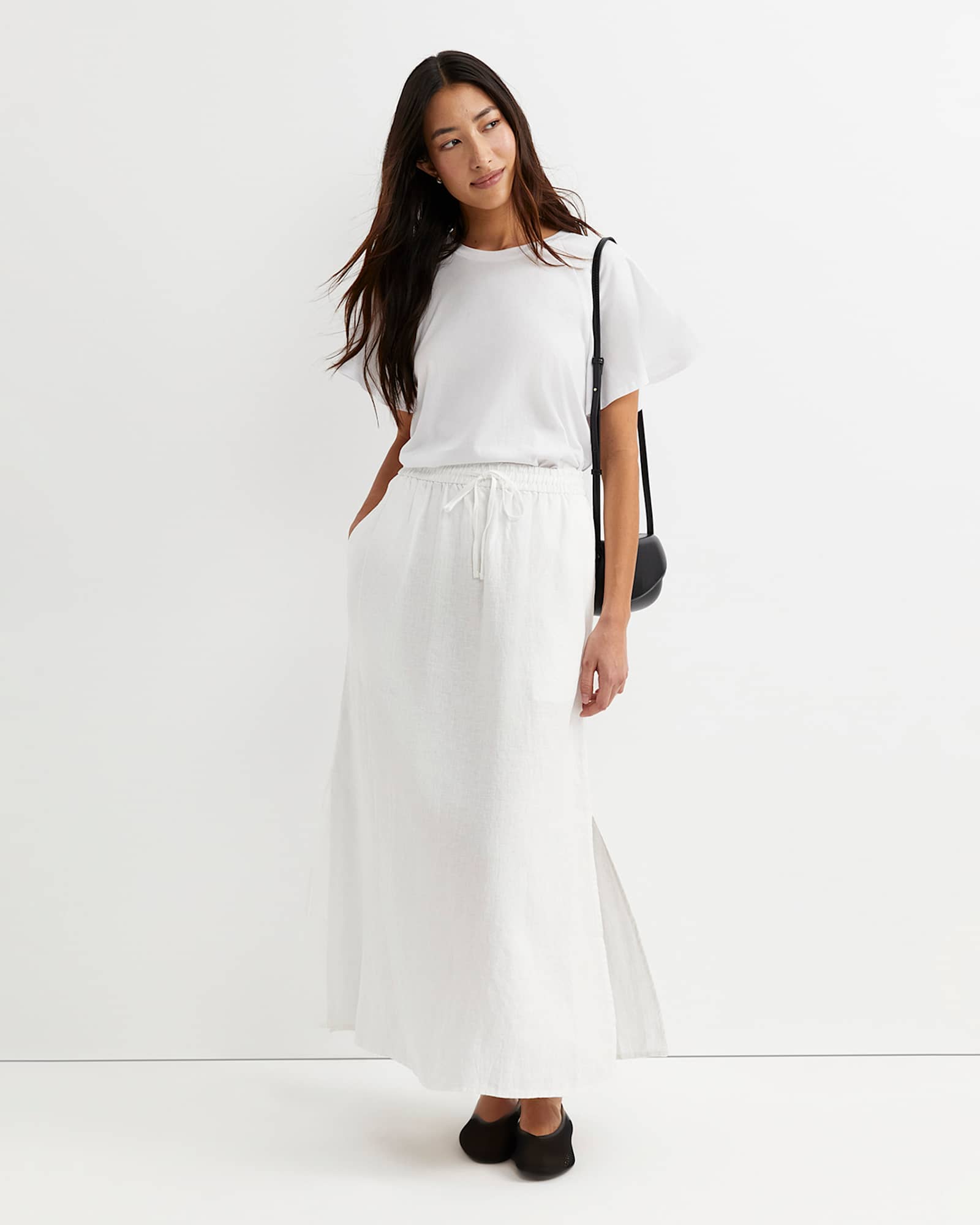 Flutter Short Sleeve Tee in WHITE