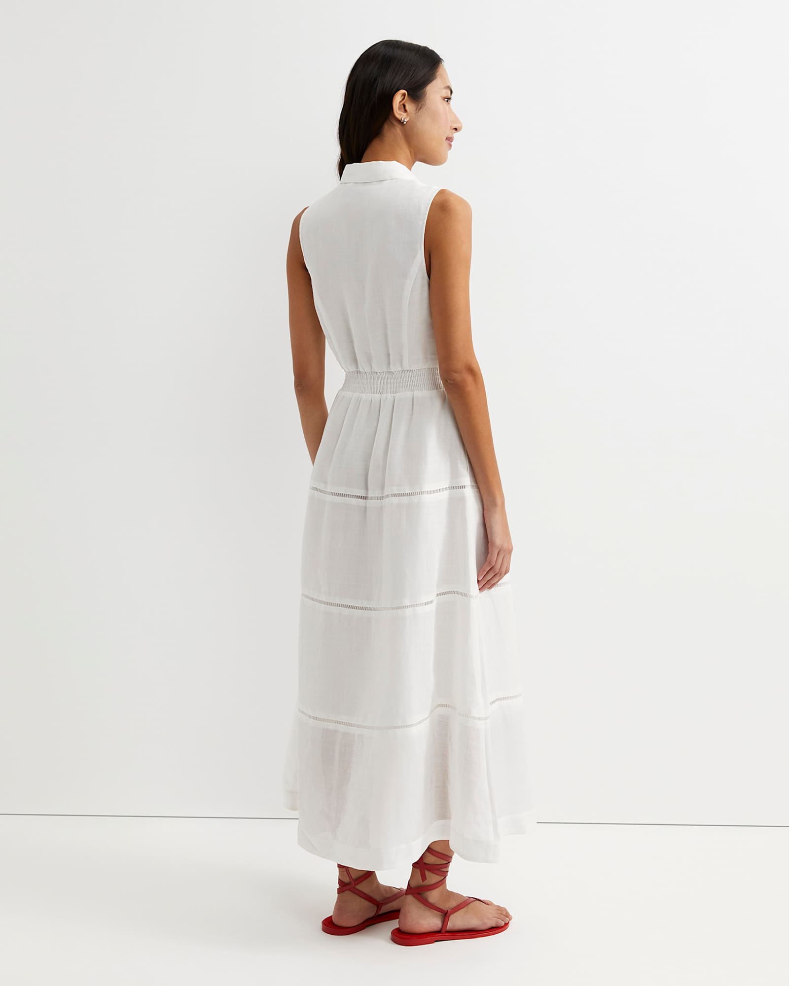 Rory Ramie Maxi Dress in WHITE