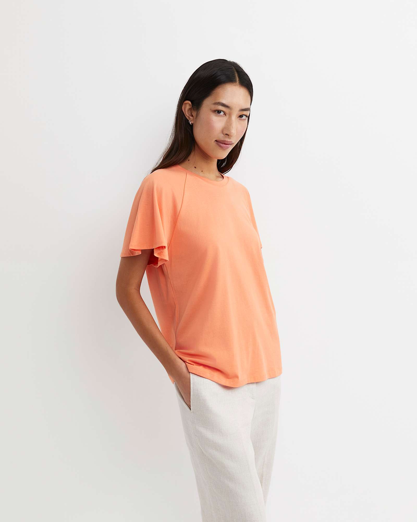 Flutter Short Sleeve Tee in TANGERINE