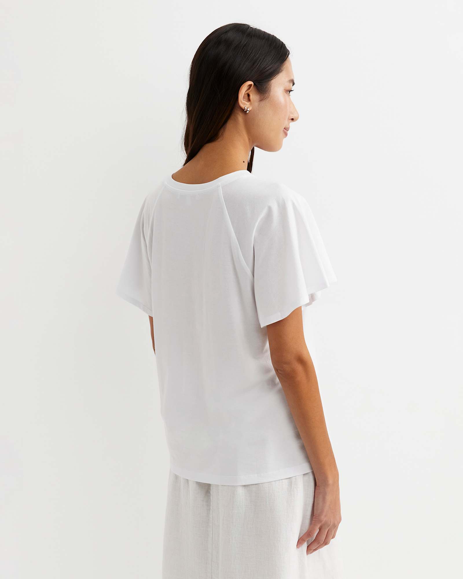 Flutter Short Sleeve Tee in WHITE